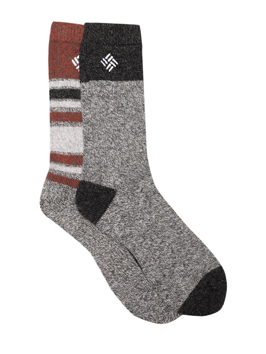 Columbia Men Grey Repreve Marl Stripe Wool Crew (2 Pair) (Non Returnable) - Image 2