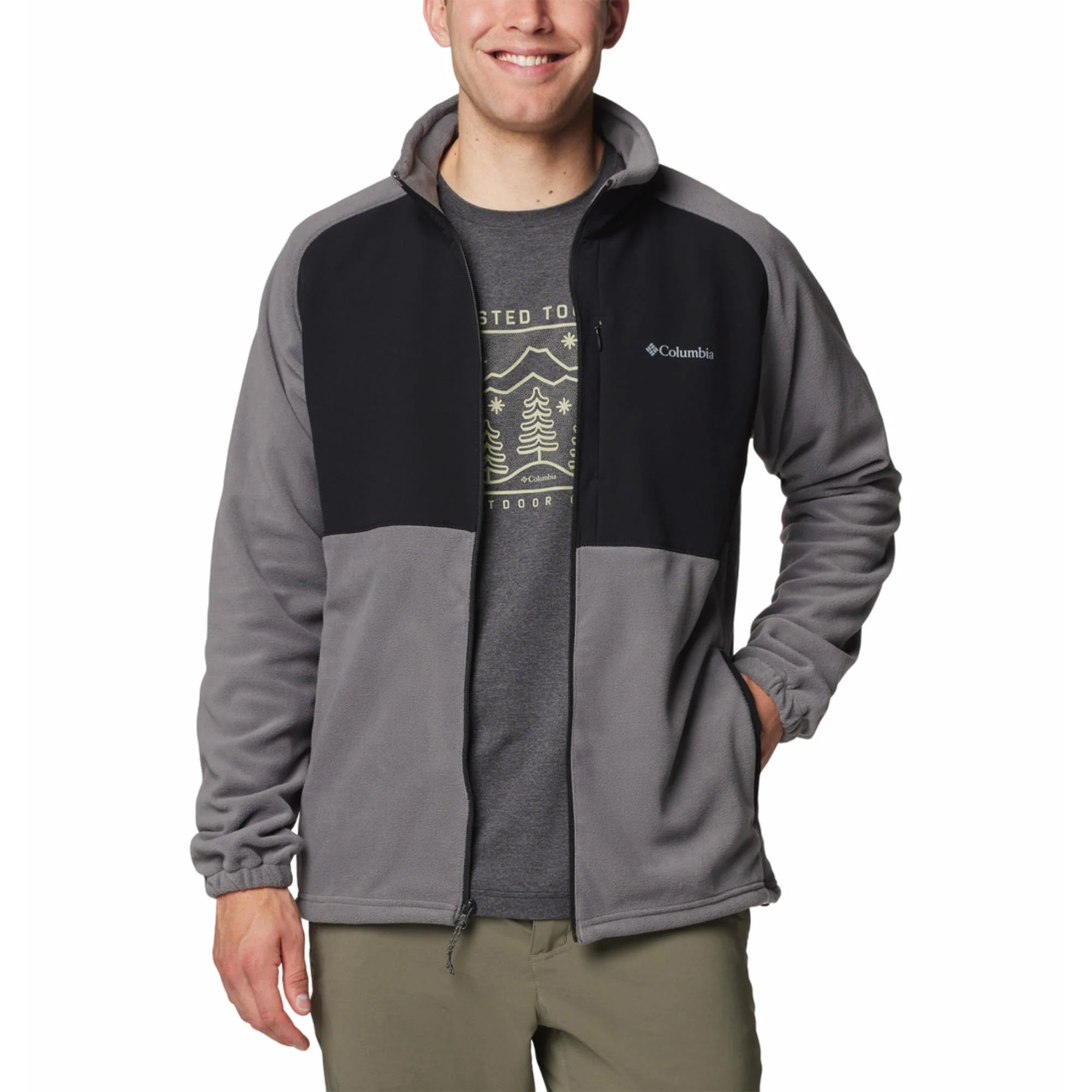 Columbia Men Grey Sage Peak Full Zip Fleece - Image 4