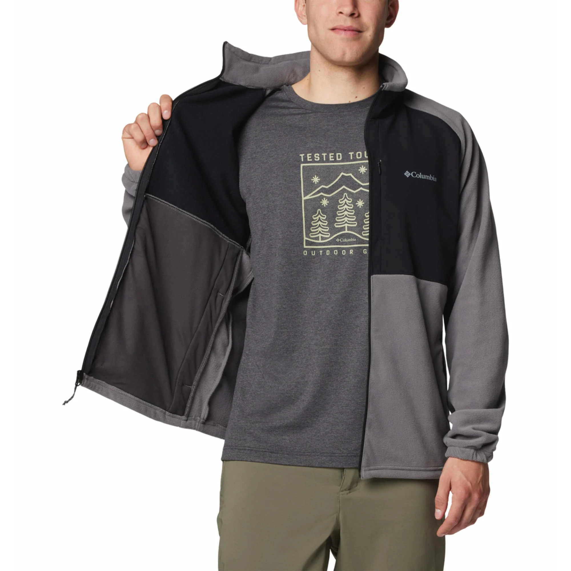Columbia Men Grey Sage Peak Full Zip Fleece - Image 5