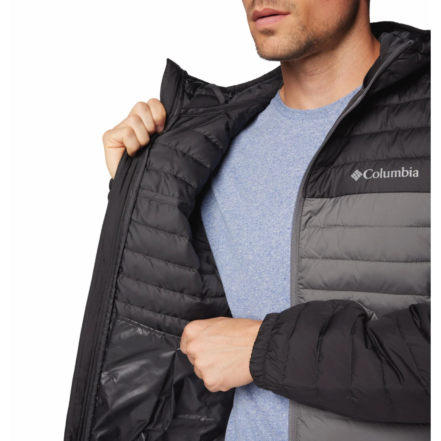 Columbia Men Grey Silver Falls II Hooded Jacket - Image 14