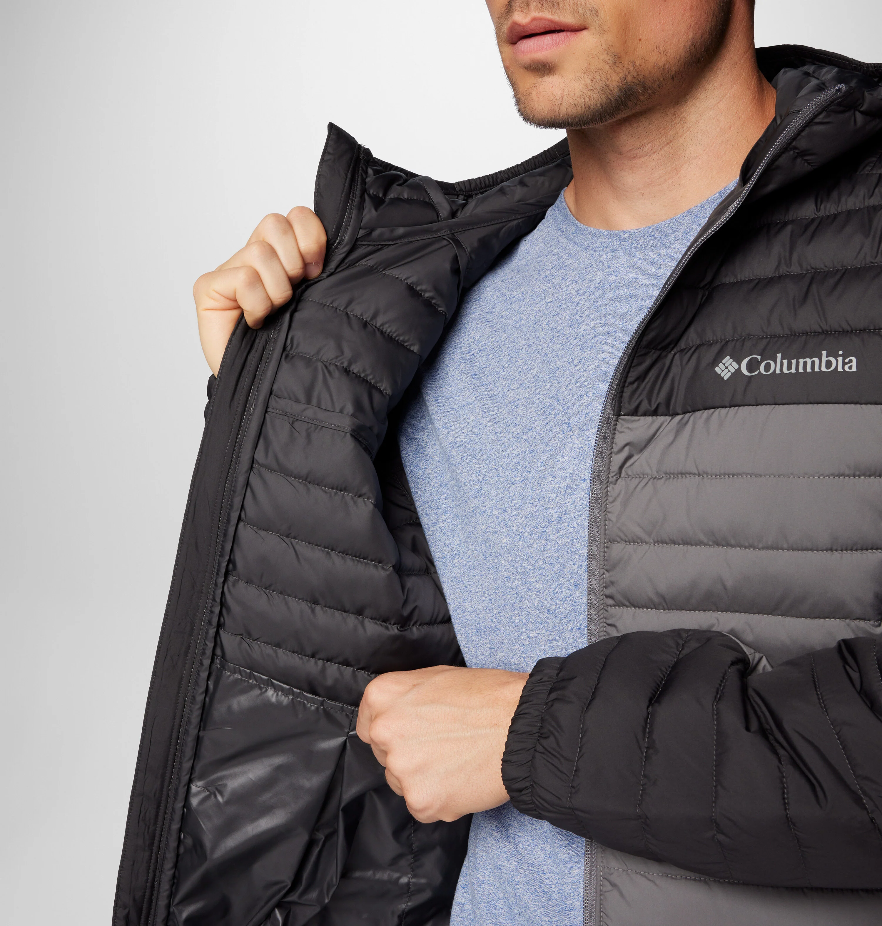 Columbia Men Grey Silver Falls II Hooded Jacket - Image 6