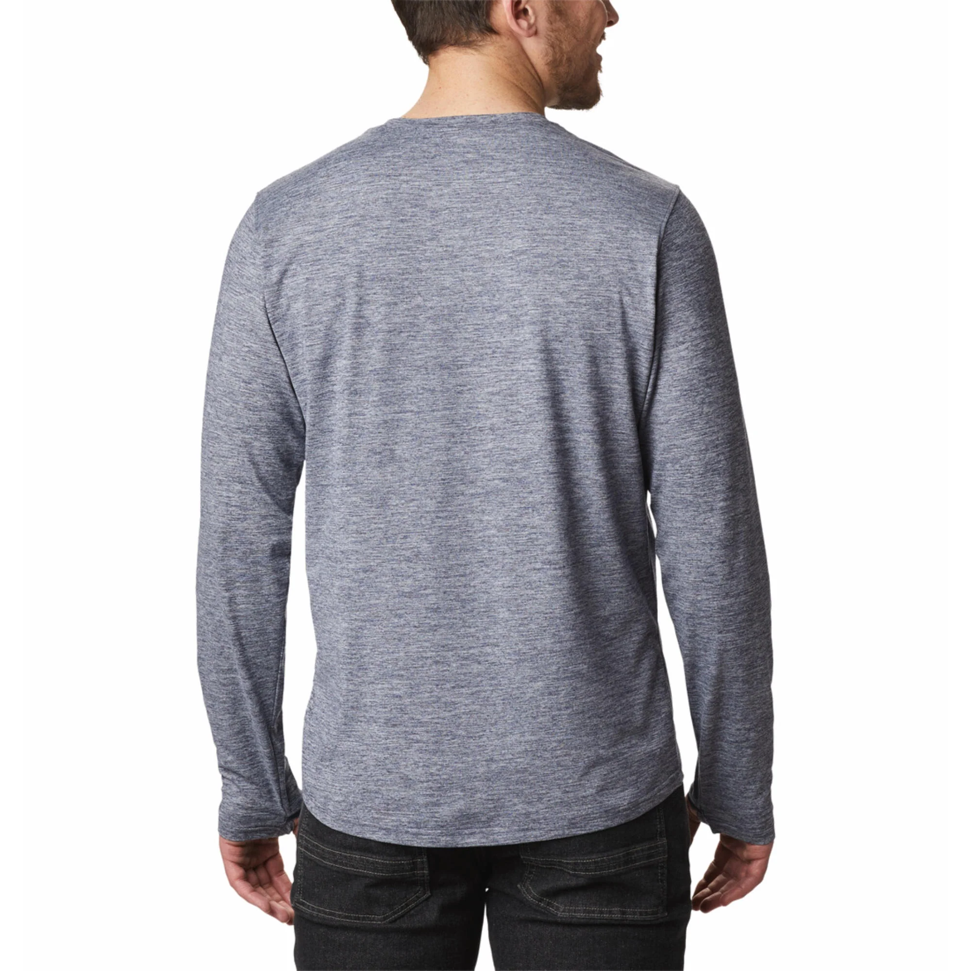 Columbia Men Blue Tech Trail Long Sleeve Crew II (Sun Protection) - Image 2