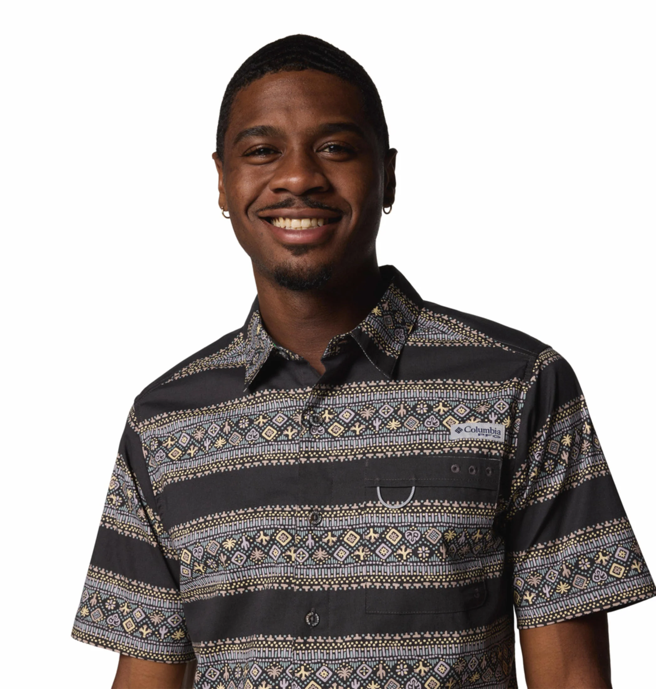 Columbia Men Black Wild Cast Camp Shirt - Image 5
