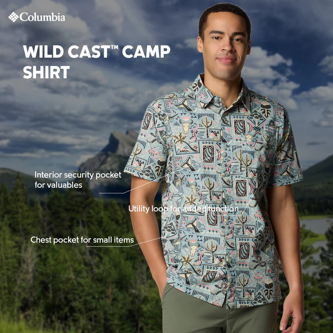 Columbia Men Blue Wild Cast Camp Shirt - Image 2