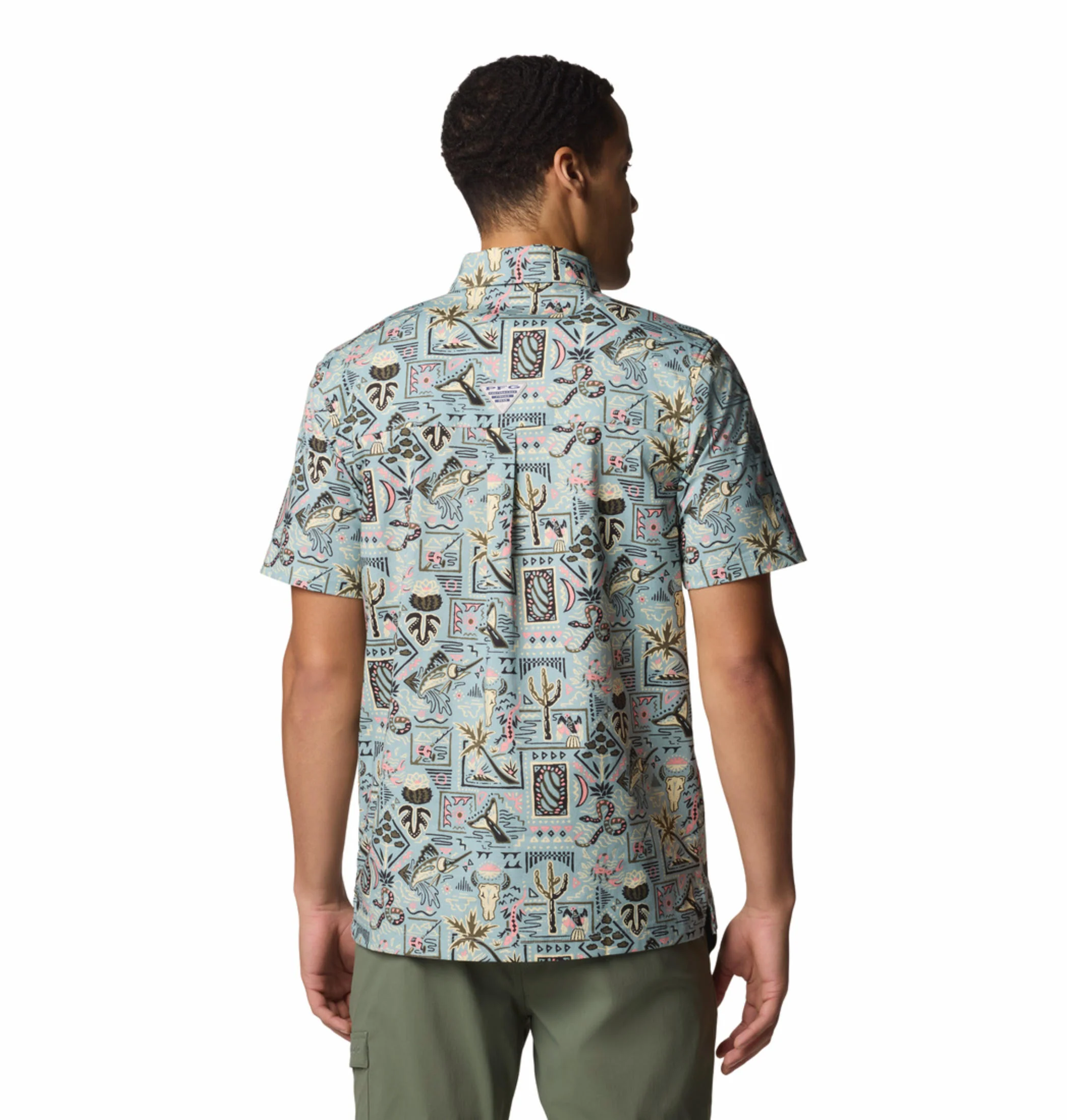 Columbia Men Blue Wild Cast Camp Shirt - Image 5