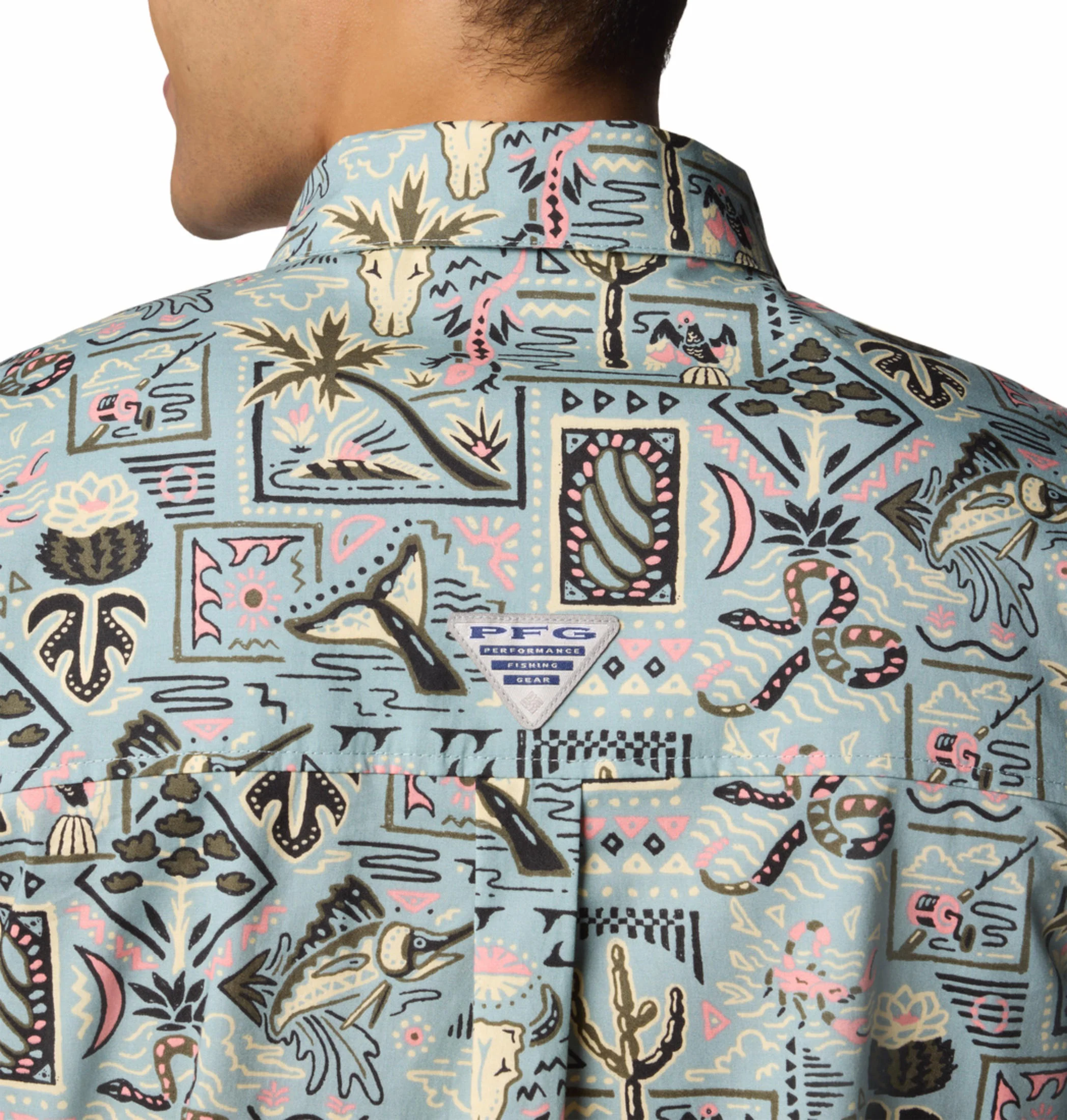 Columbia Men Blue Wild Cast Camp Shirt - Image 8