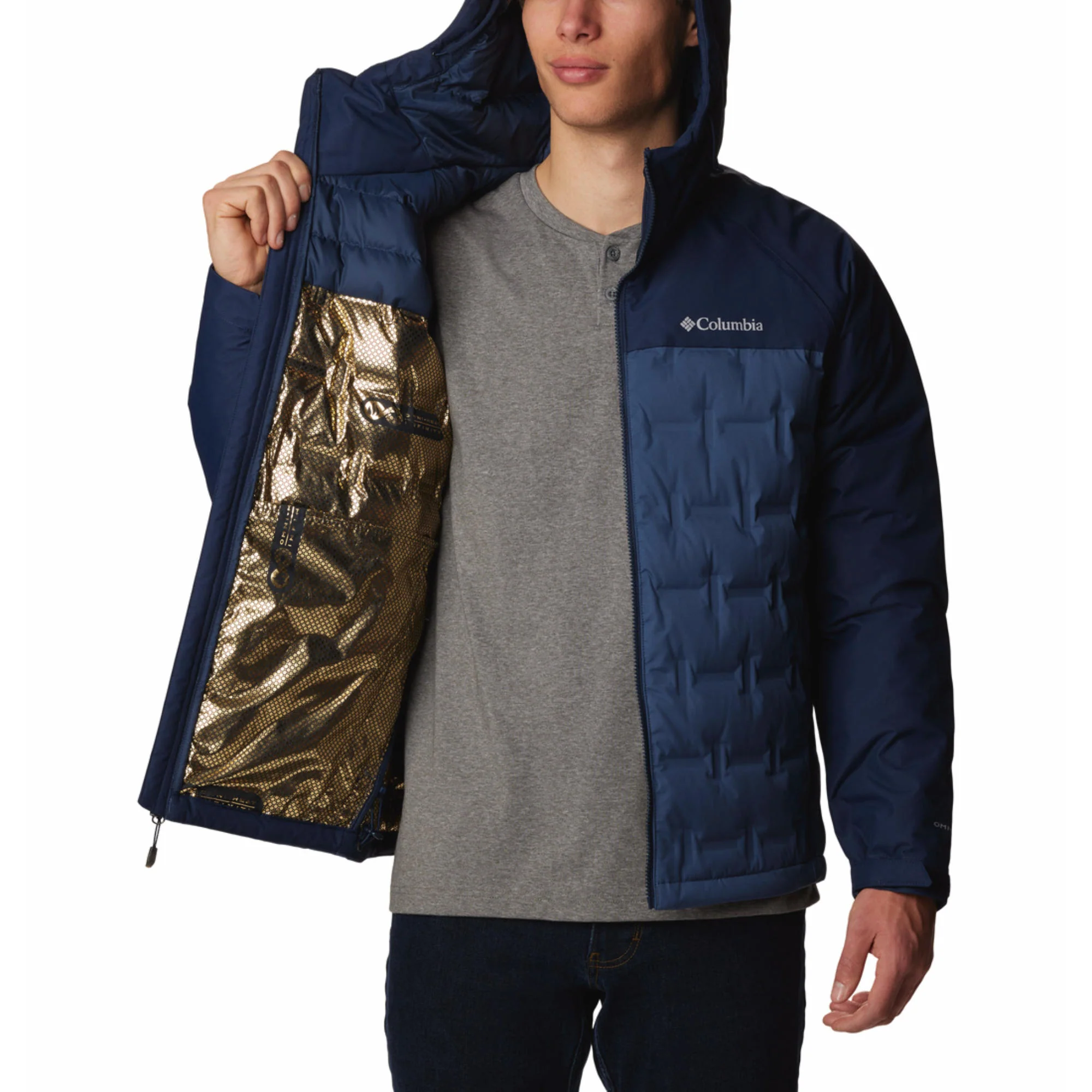 Columbia Men Blue Grand Trek III Down Hooded Jacket - Image 5