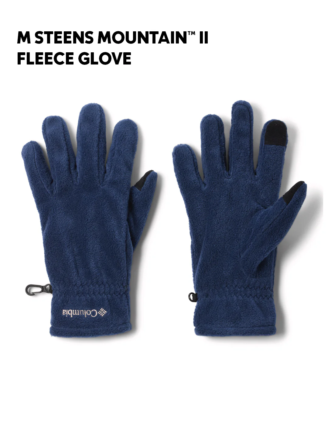 Columbia Mens Navy Blue  M Steens Mountain II Fleece Gloves - Image 2