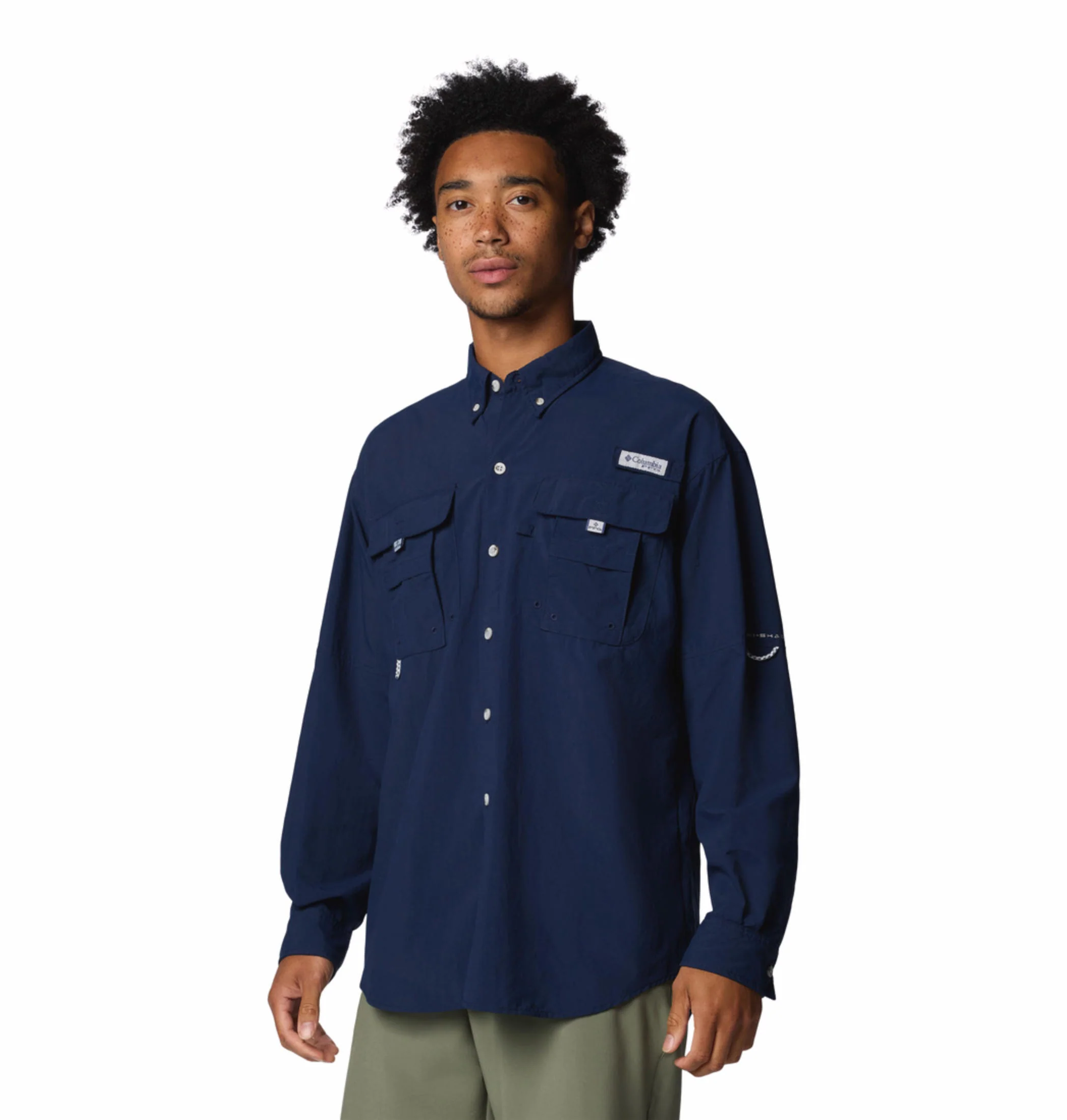 Columbia Men Blue Bahama II L/S Shirt (Sun Protection) - Image 4