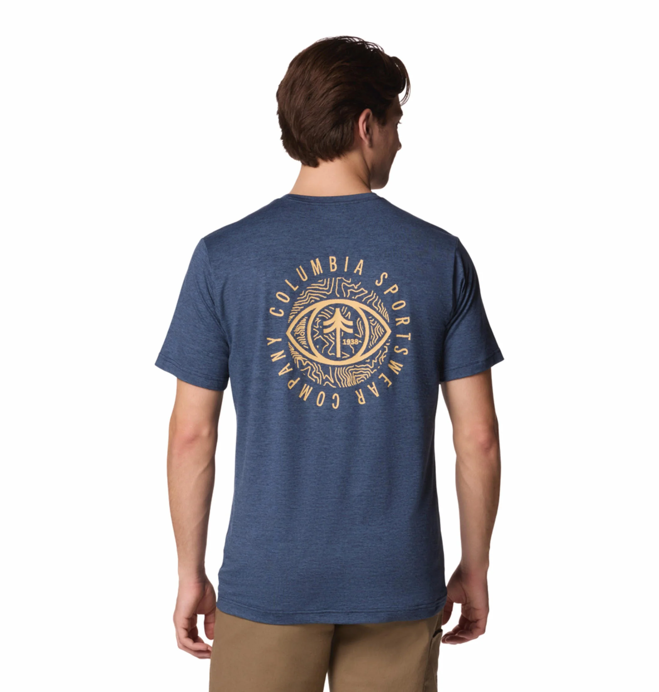 Columbia Men Blue Kwick Hike Back Graphic SS Tee (Sun Protection) - Image 5