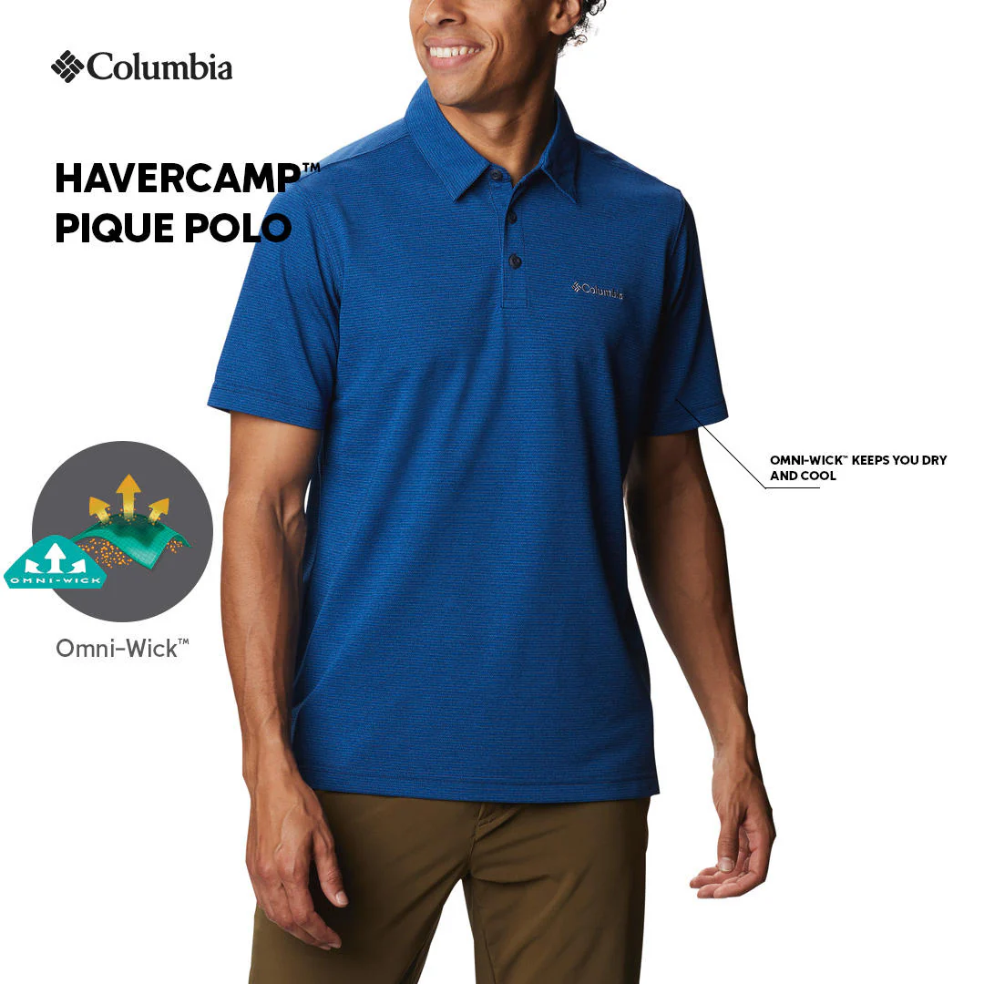 Columbia Men Blue Havercamp Pique Polo - Image 2