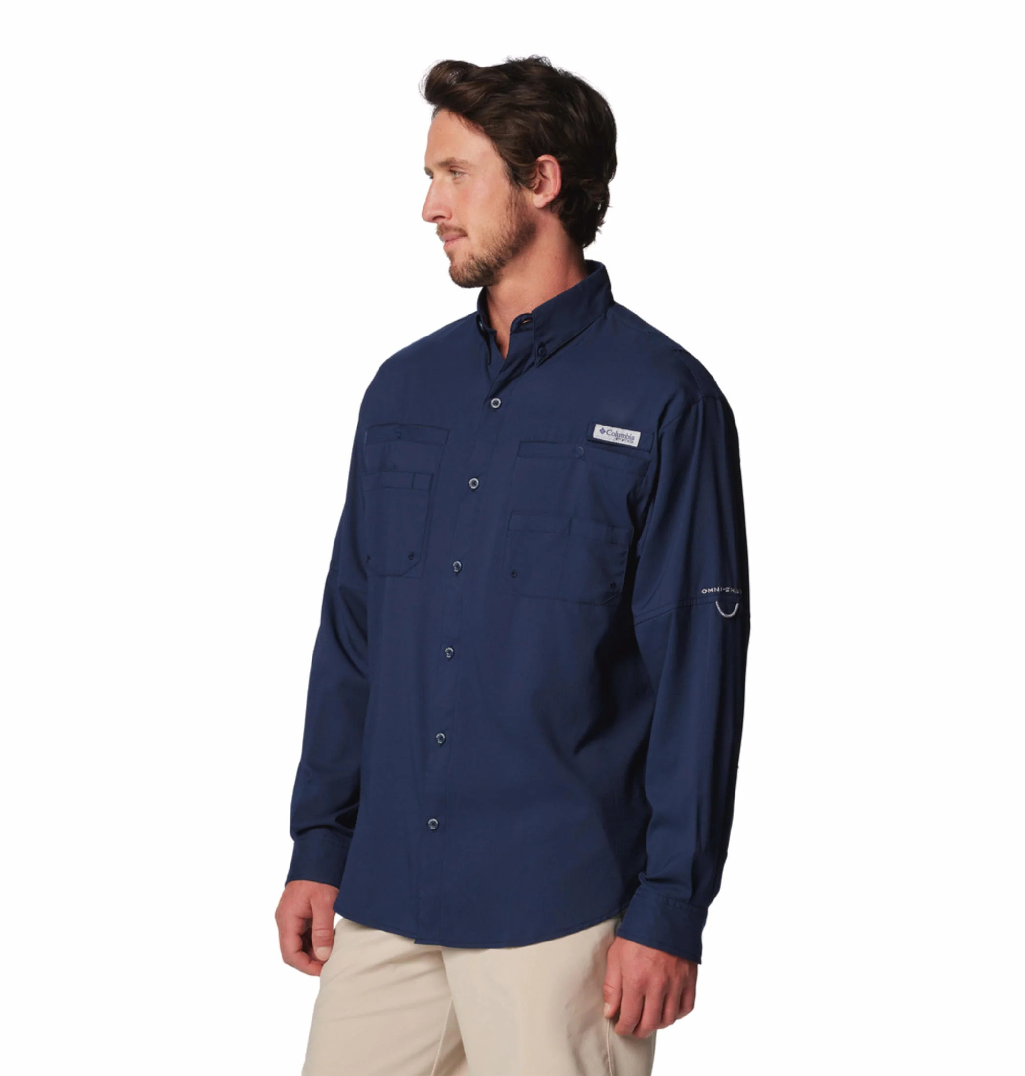 Columbia Men Blue Tamiami II LS Shirt (Sun Protection) - Image 4