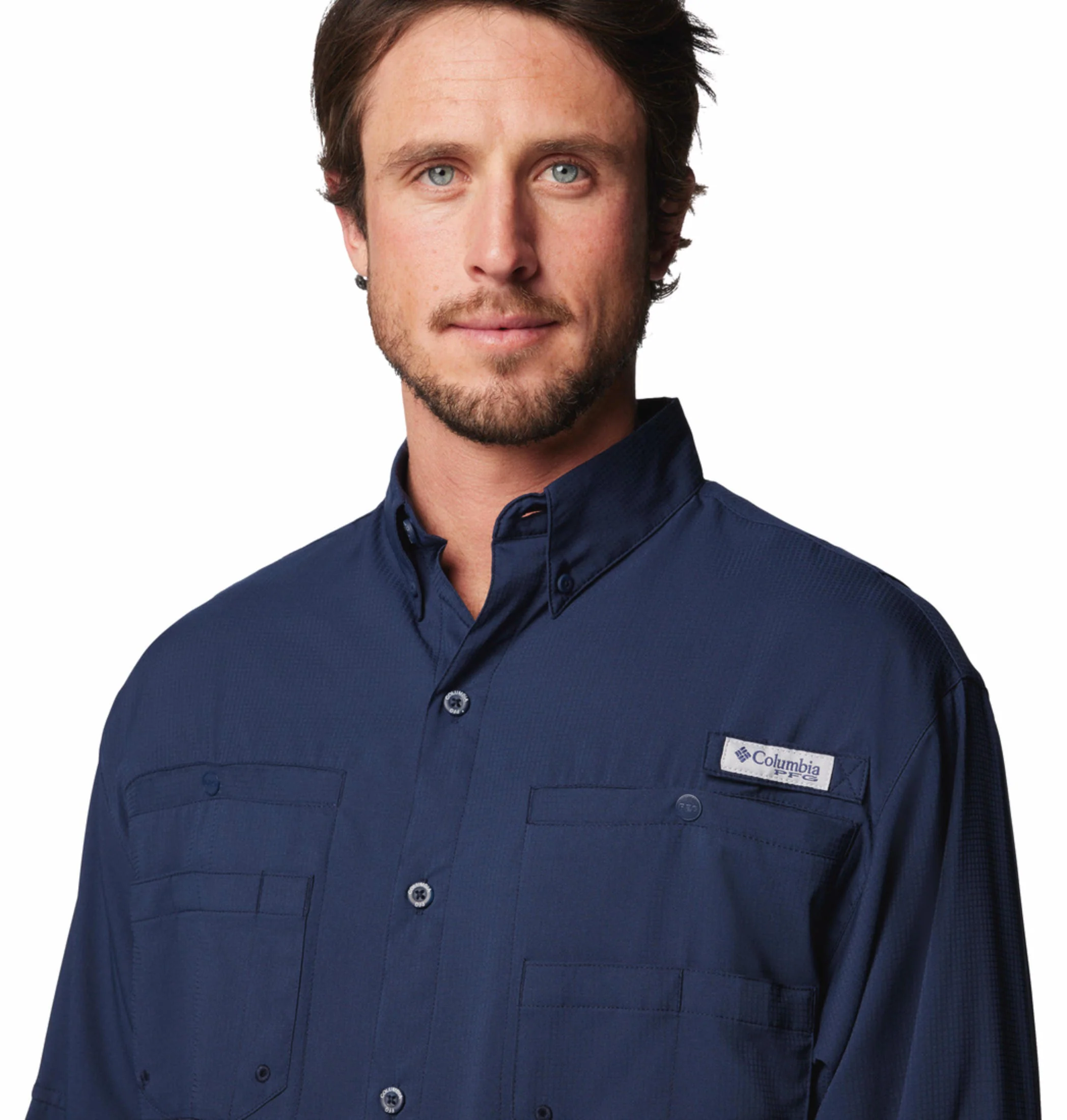 Columbia Men Blue Tamiami II LS Shirt (Sun Protection) - Image 8
