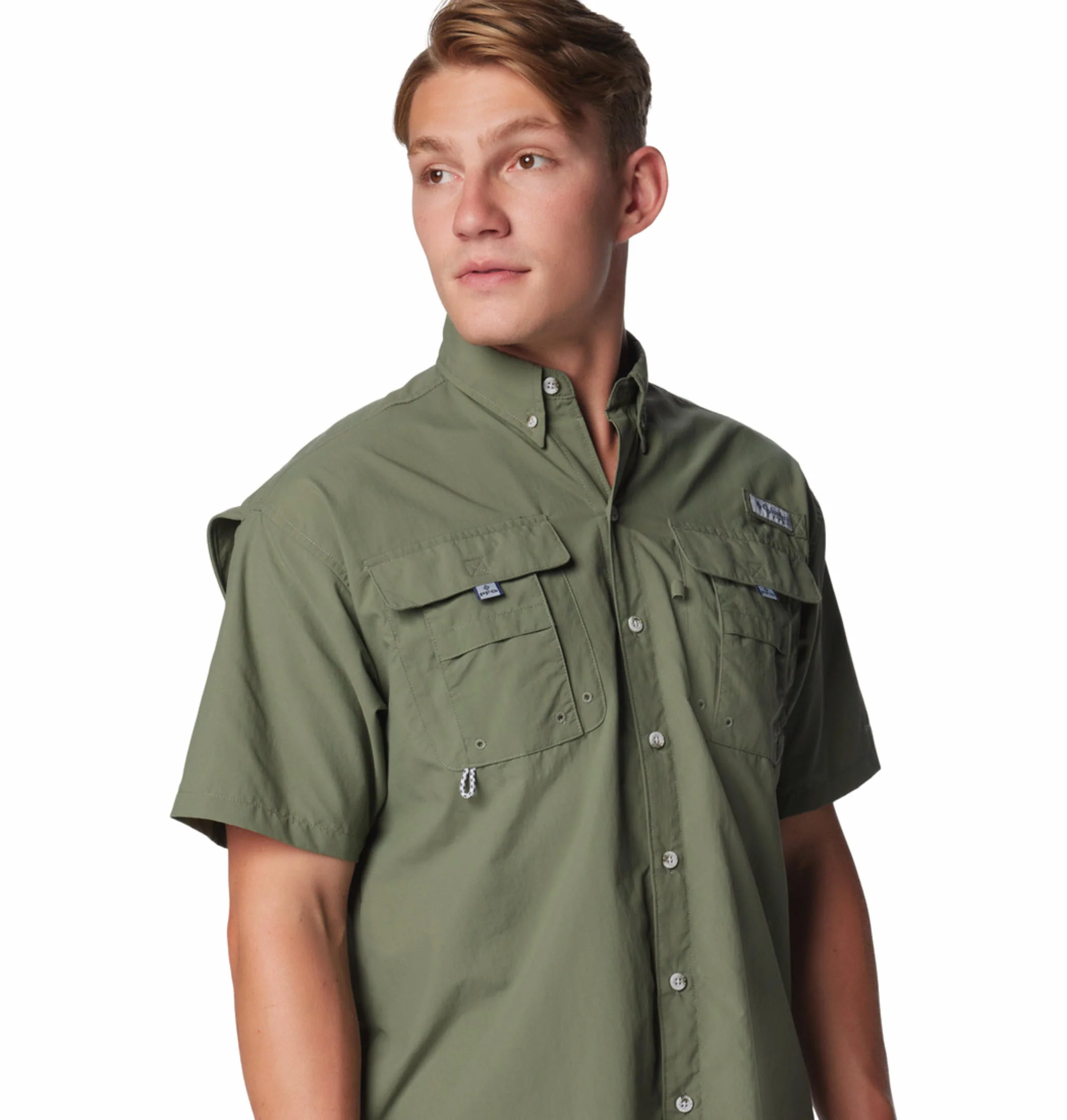 Columbia Men Green Bahama II S/S Shirt (Sun Protection) - Image 7