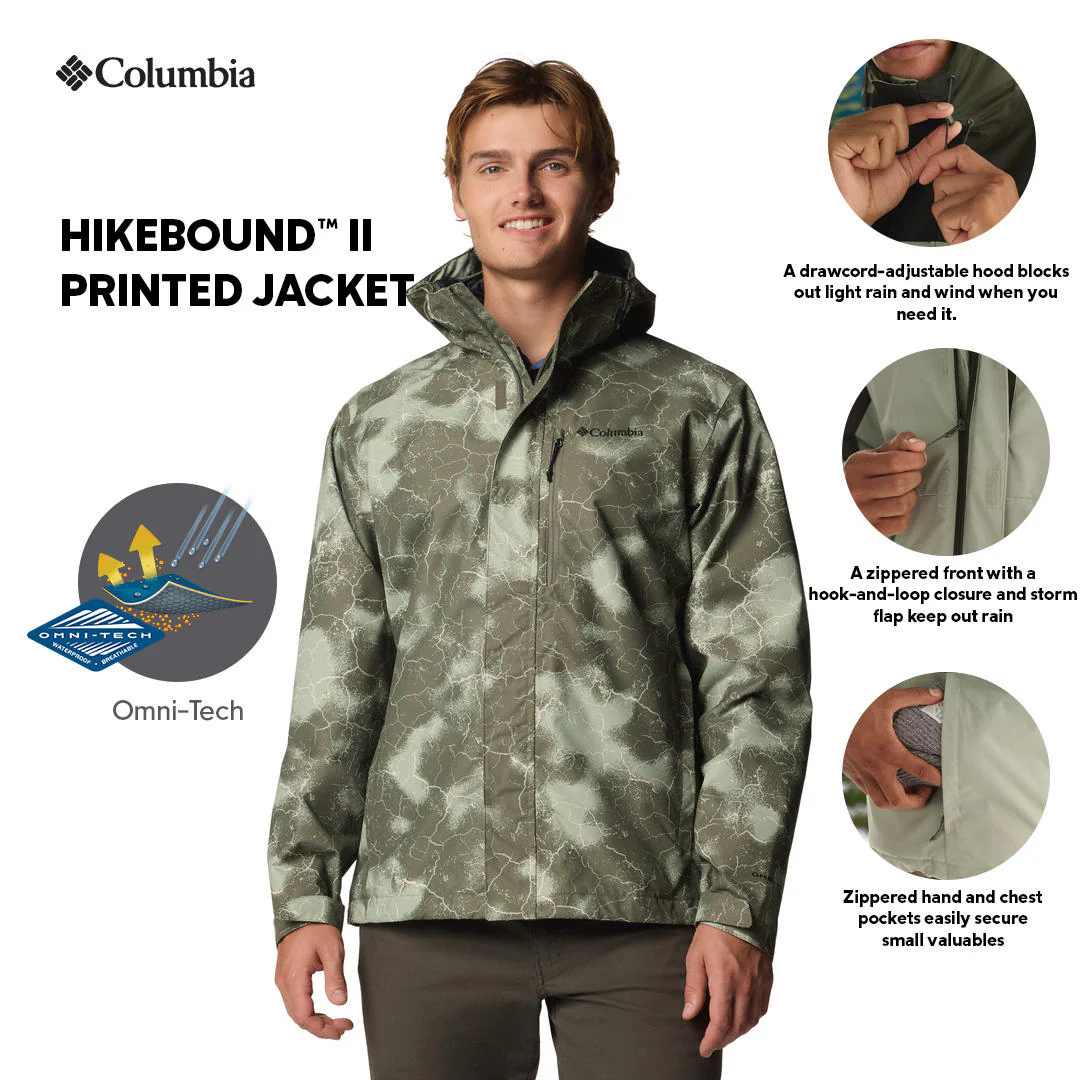 Columbia Men Green Hikebound II Printed Jacket Waterproof - Image 2