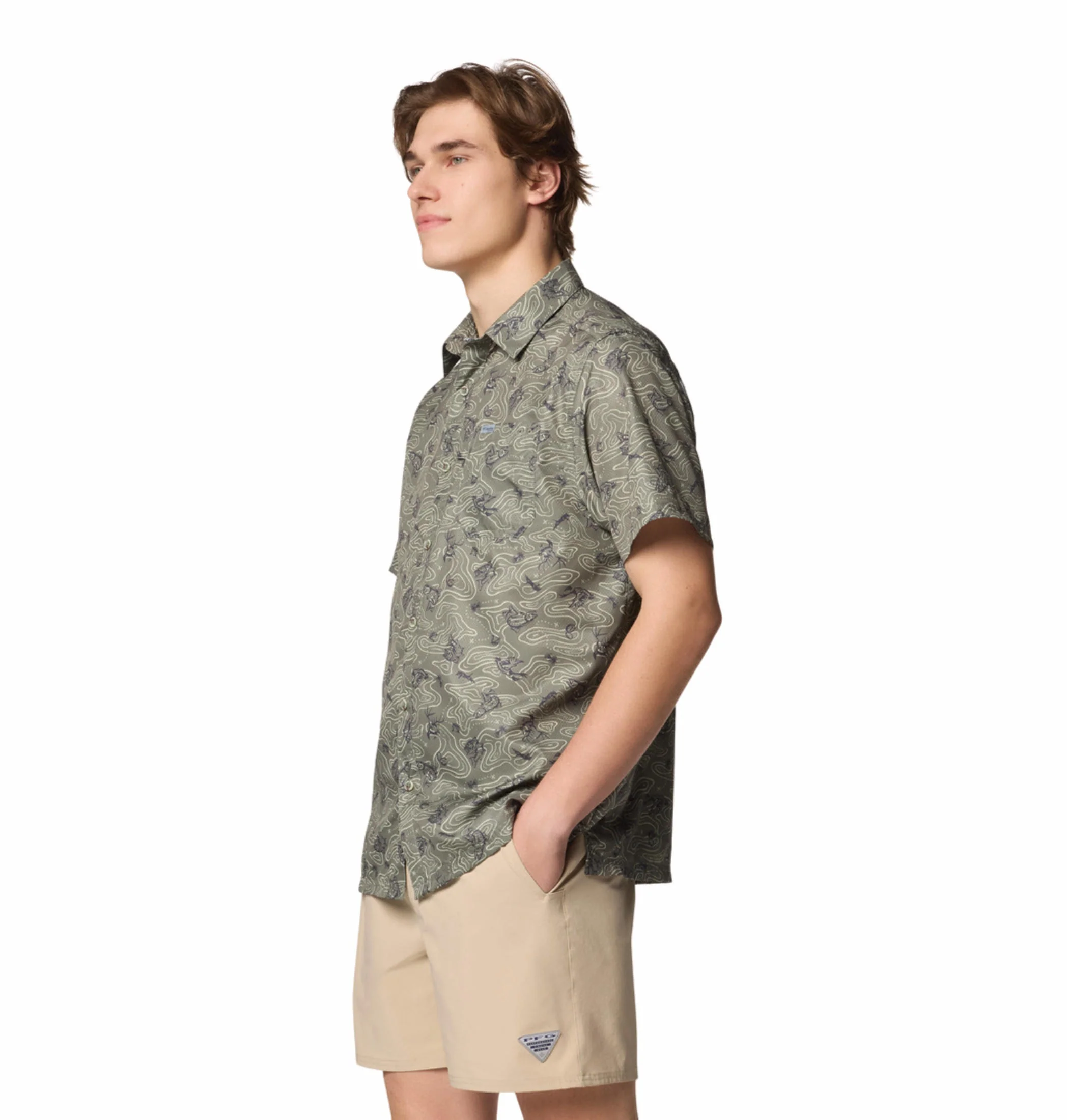 Columbia Men Green Super Slack Tide Camp Shirt (Sun Protection) - Image 4