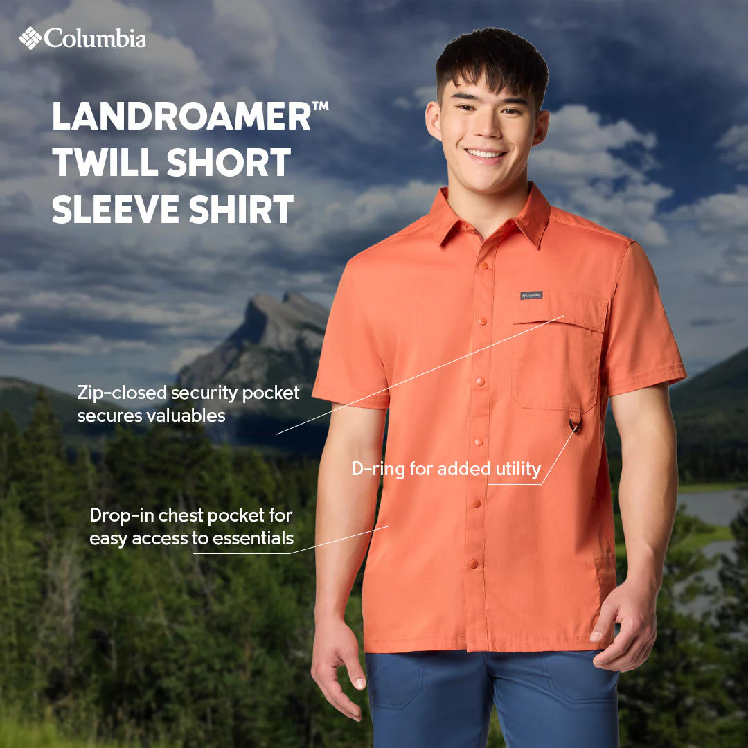 Columbia Men Red Landroamer Twill SS Shirt - Image 2