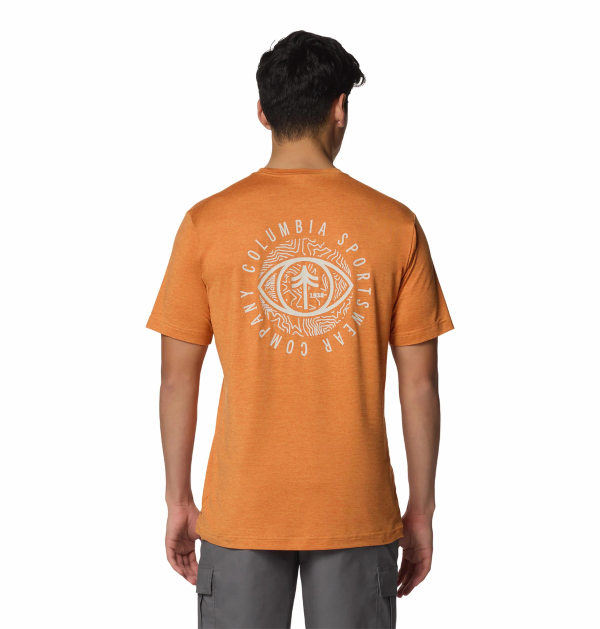 Columbia Men Red Kwick Hike Back Graphic SS Tee (Sun Protection) - Image 5