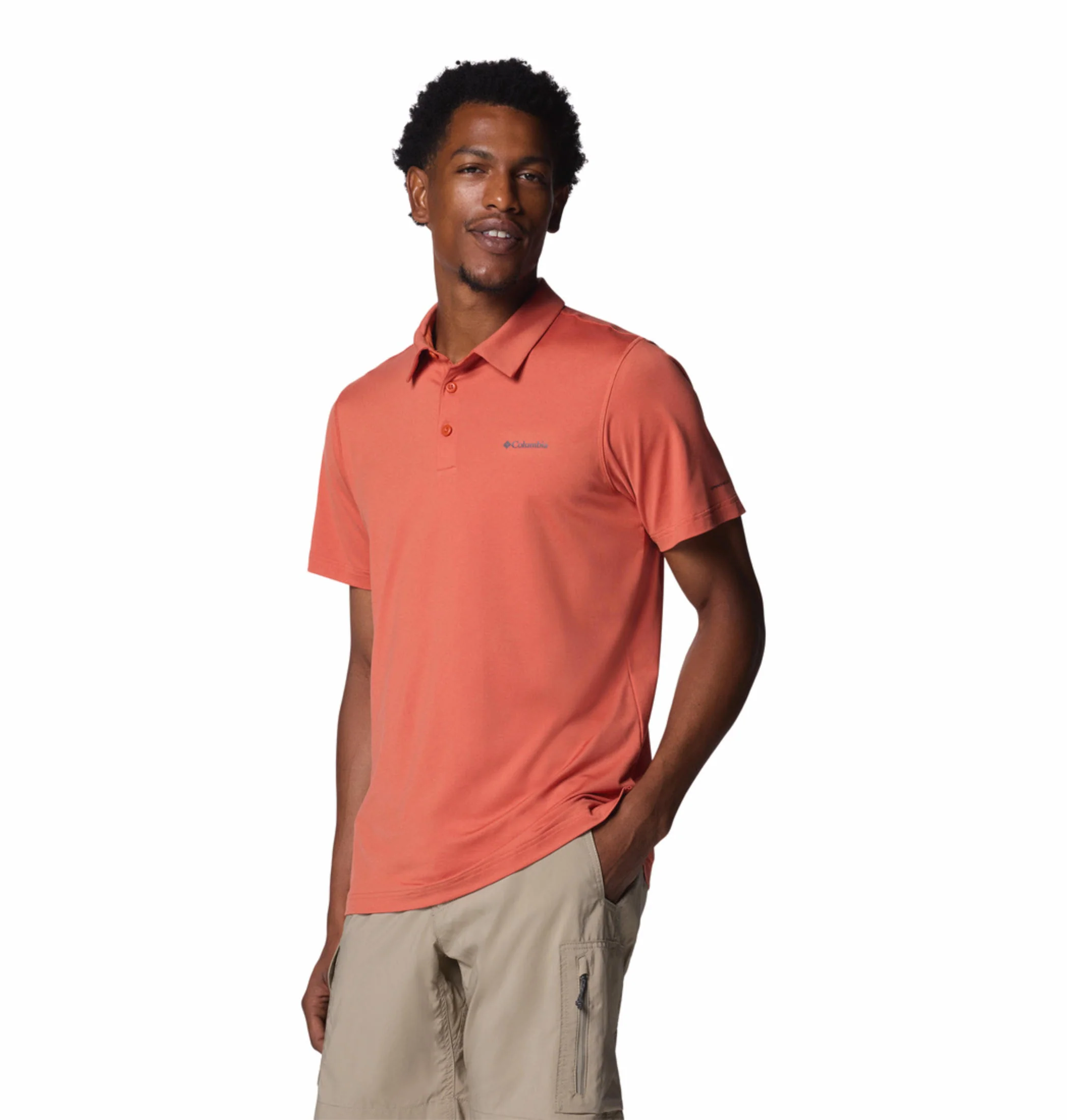 Columbia Men Red Tech Trail Polo (Sun Protection) - Image 4