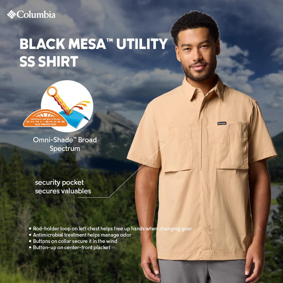 Columbia Men Brown Black Mesa Utility SS Shirt - Image 2