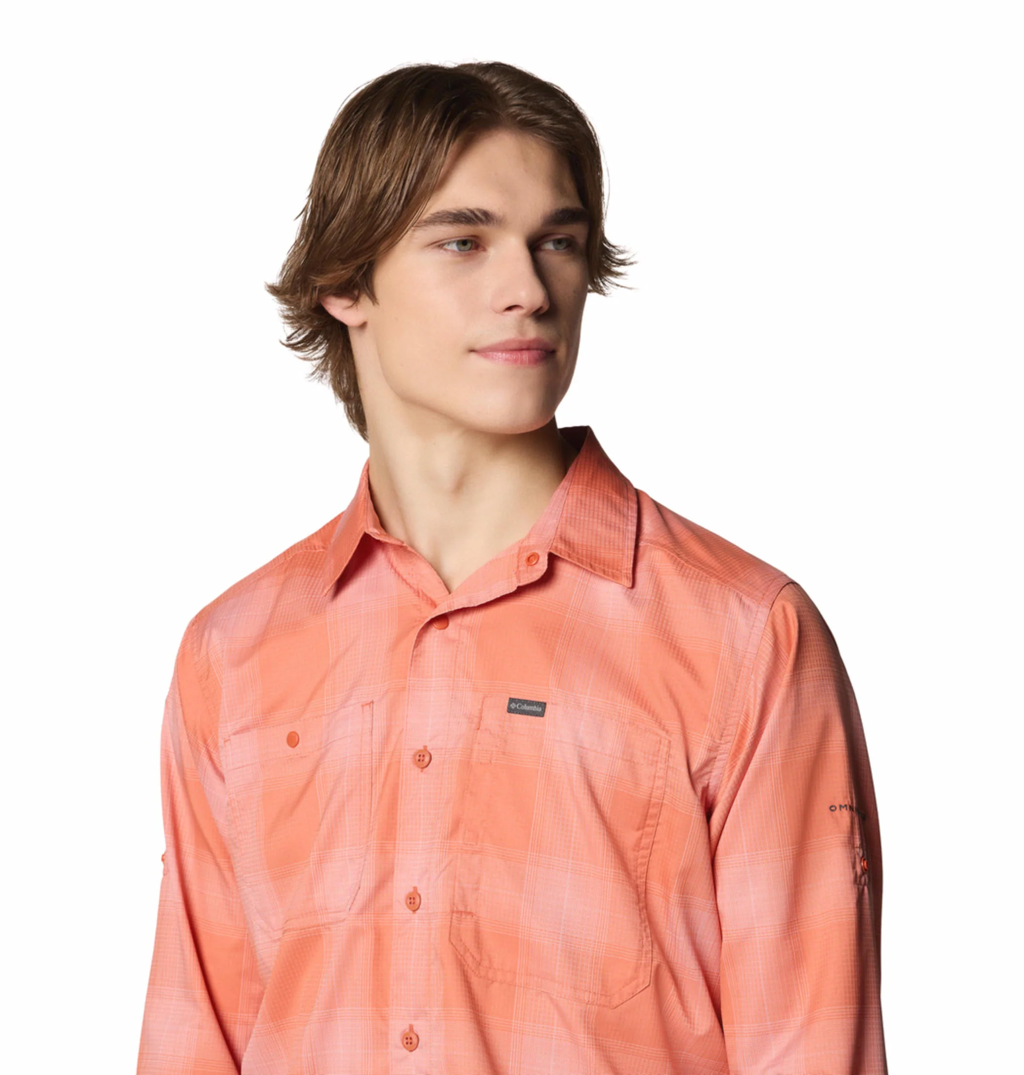 Columbia Men Red Silver Ridge Utility Lite Plaid LS (Sun Protection) - Image 7