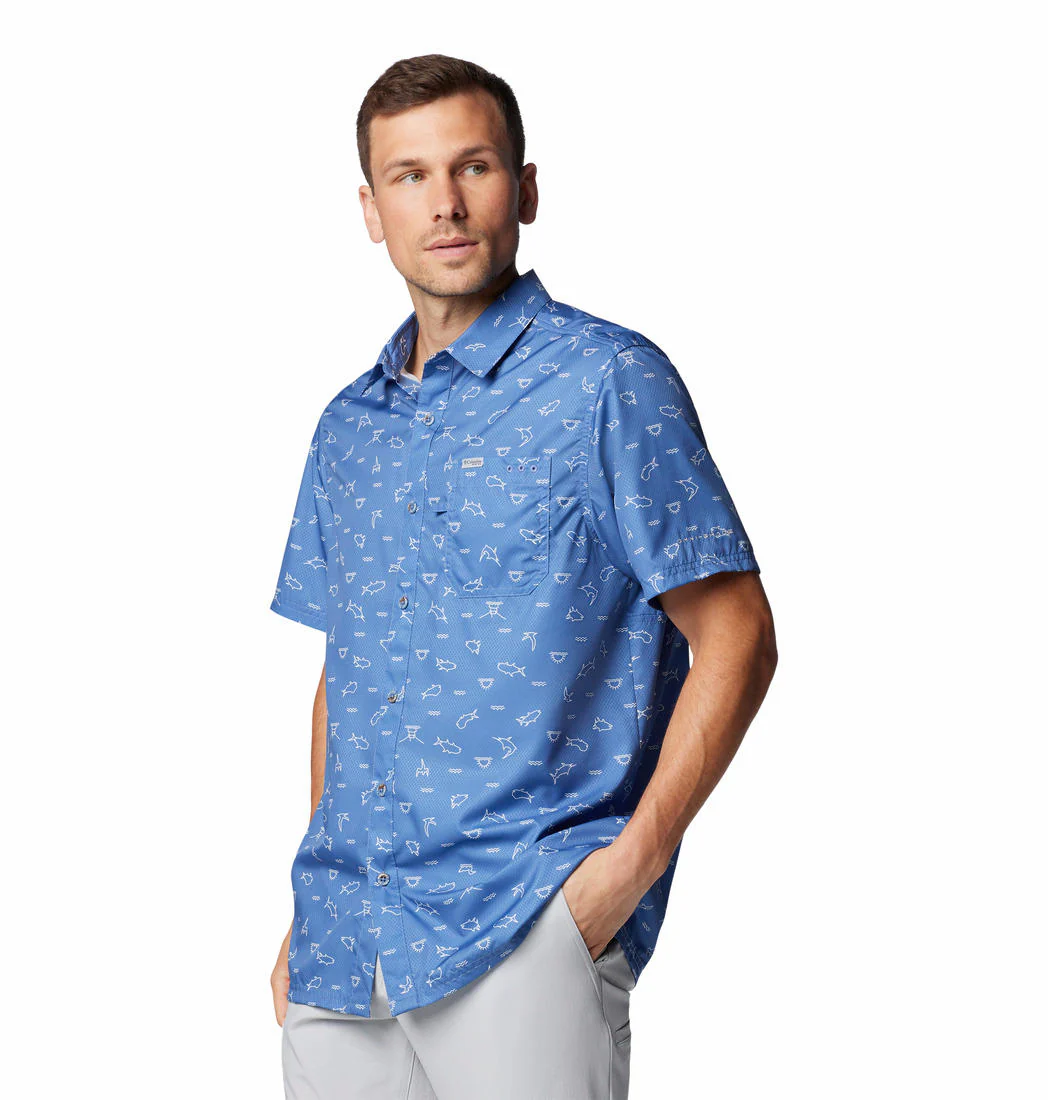 Columbia Men Purple Super Slack Tide Camp Shirt (Sun Protection) - Image 3