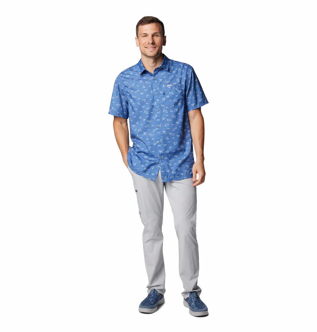 Columbia Men Purple Super Slack Tide Camp Shirt (Sun Protection) - Image 4