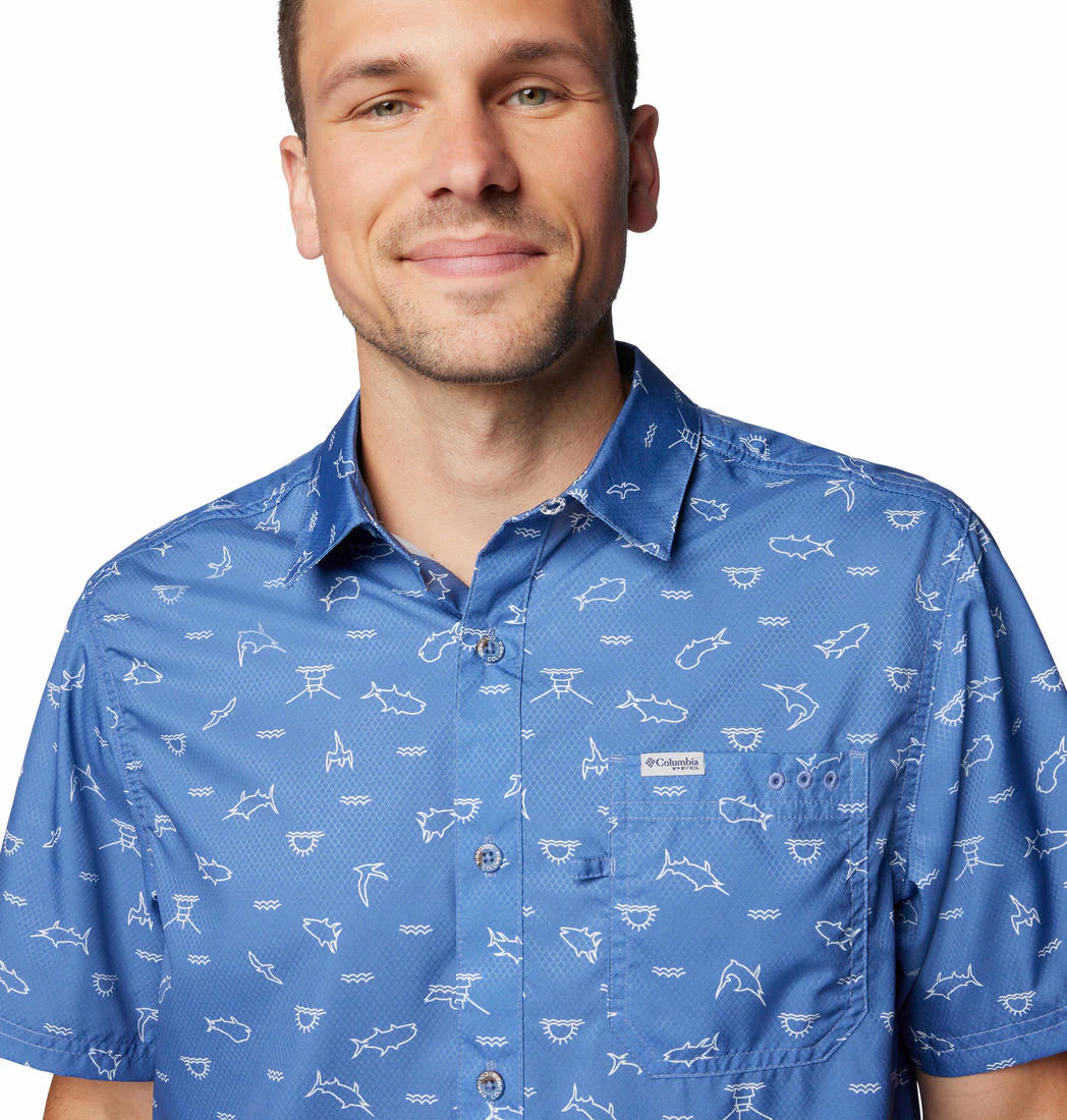 Columbia Men Purple Super Slack Tide Camp Shirt (Sun Protection) - Image 5