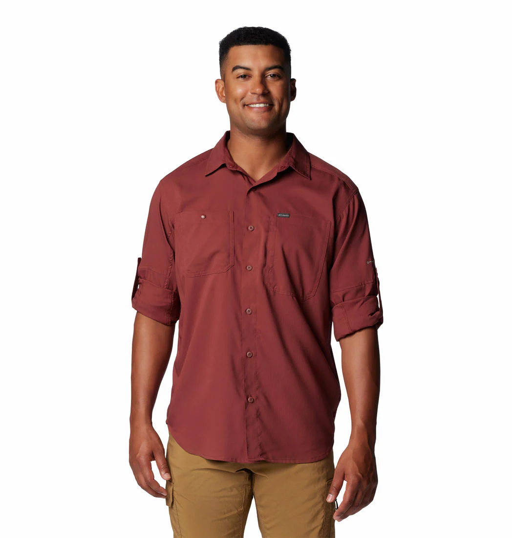 Columbia Men Red Silver Ridge Utility Lite Long Sleeve (Sun Protection) - Image 5