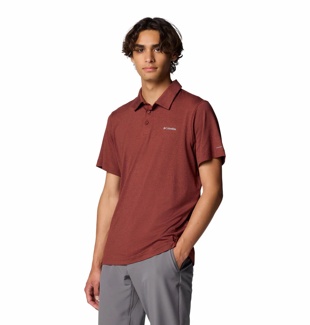 Columbia Men Red Tech Trail Polo (Sun Protection) - Image 3