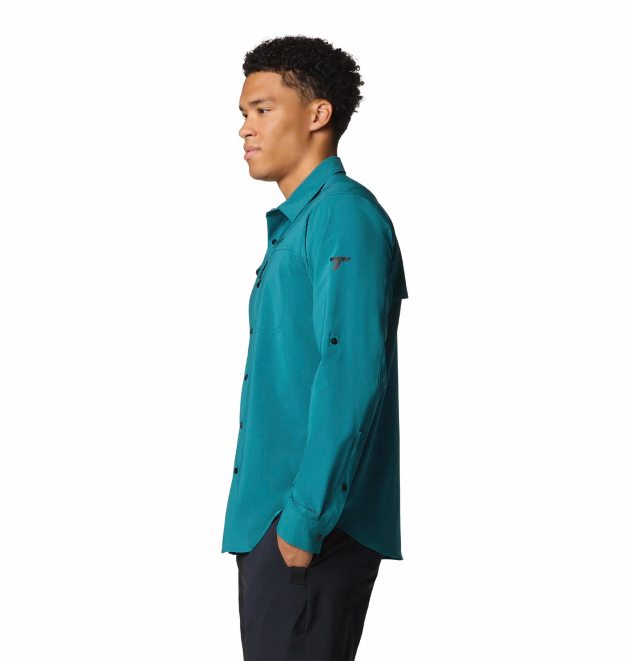 Columbia Men Blue Summit Valley Woven LS Shirt (Sun Protection) - Image 4