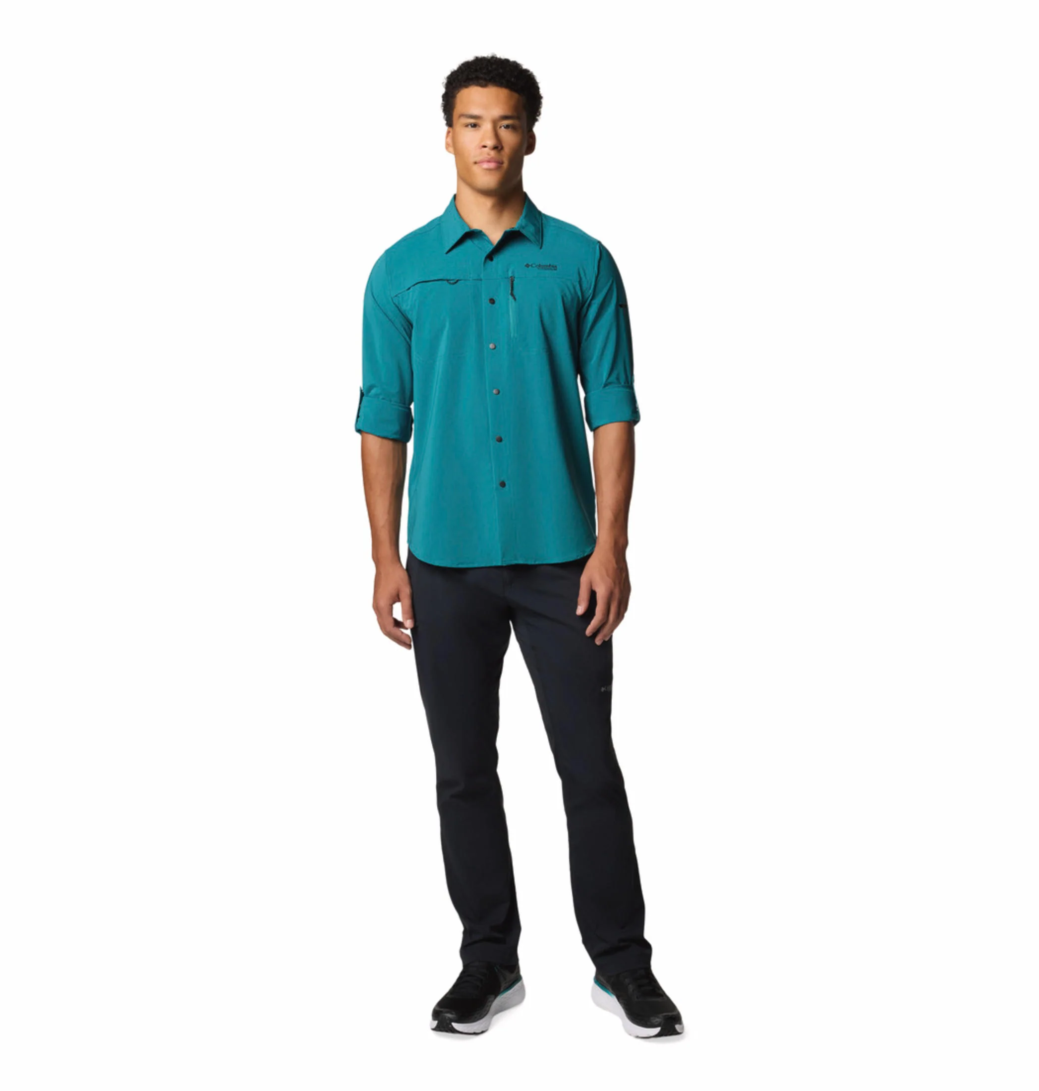 Columbia Men Blue Summit Valley Woven LS Shirt (Sun Protection) - Image 6