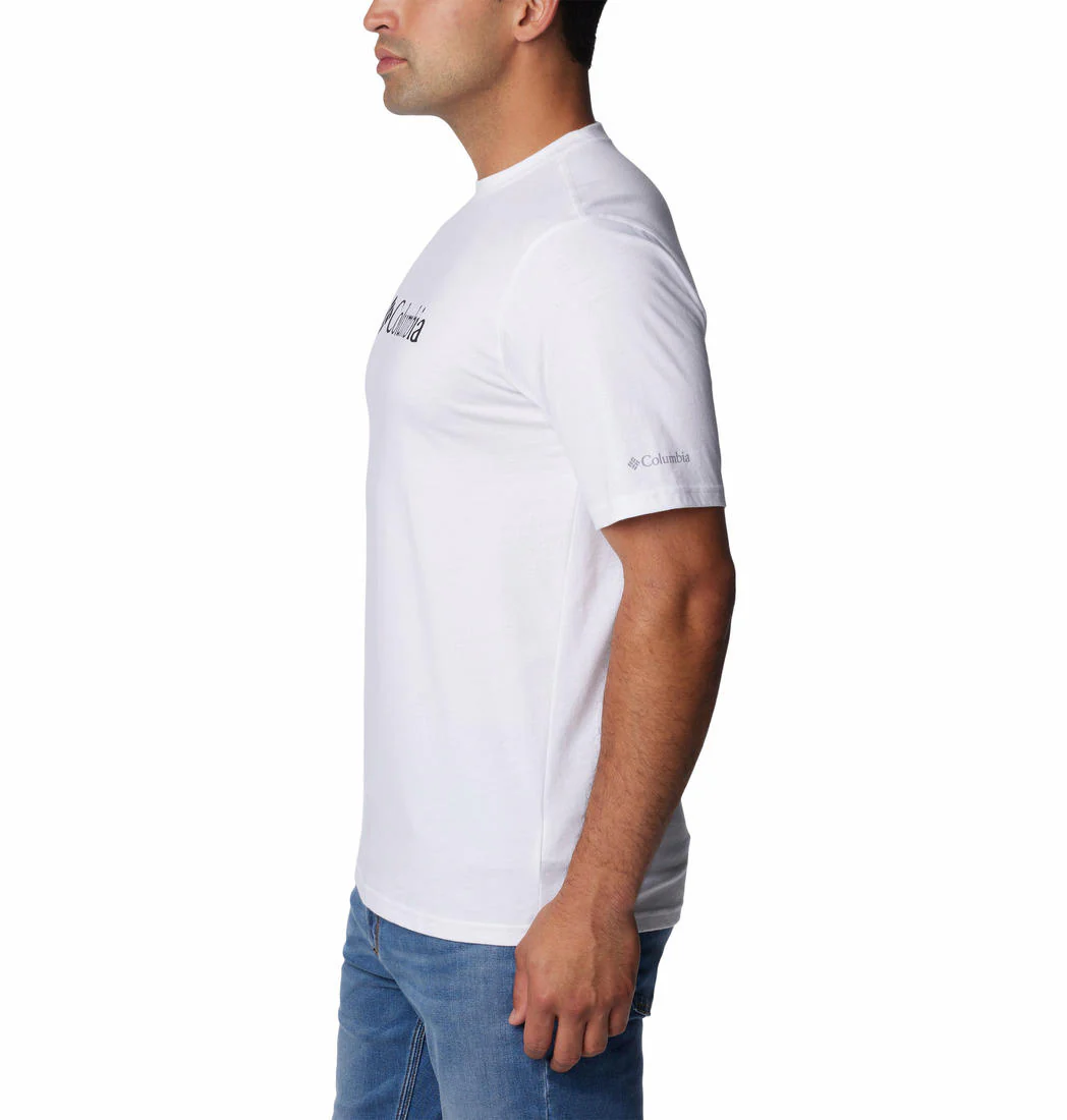 Columbia Men White CSC Basic Logo Short Sleeve - Image 3