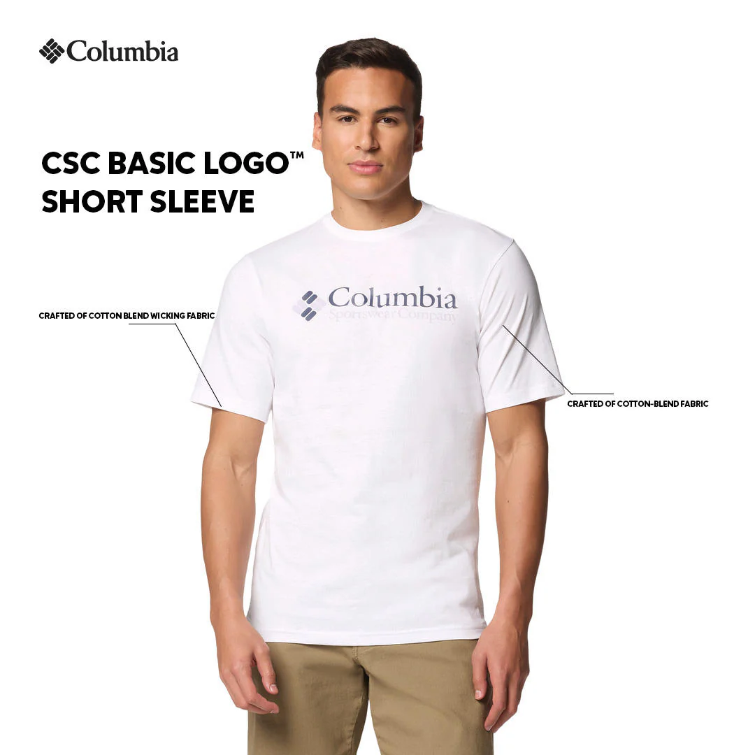 Columbia Men White CSC Basic Logo Short Sleeve - Image 2