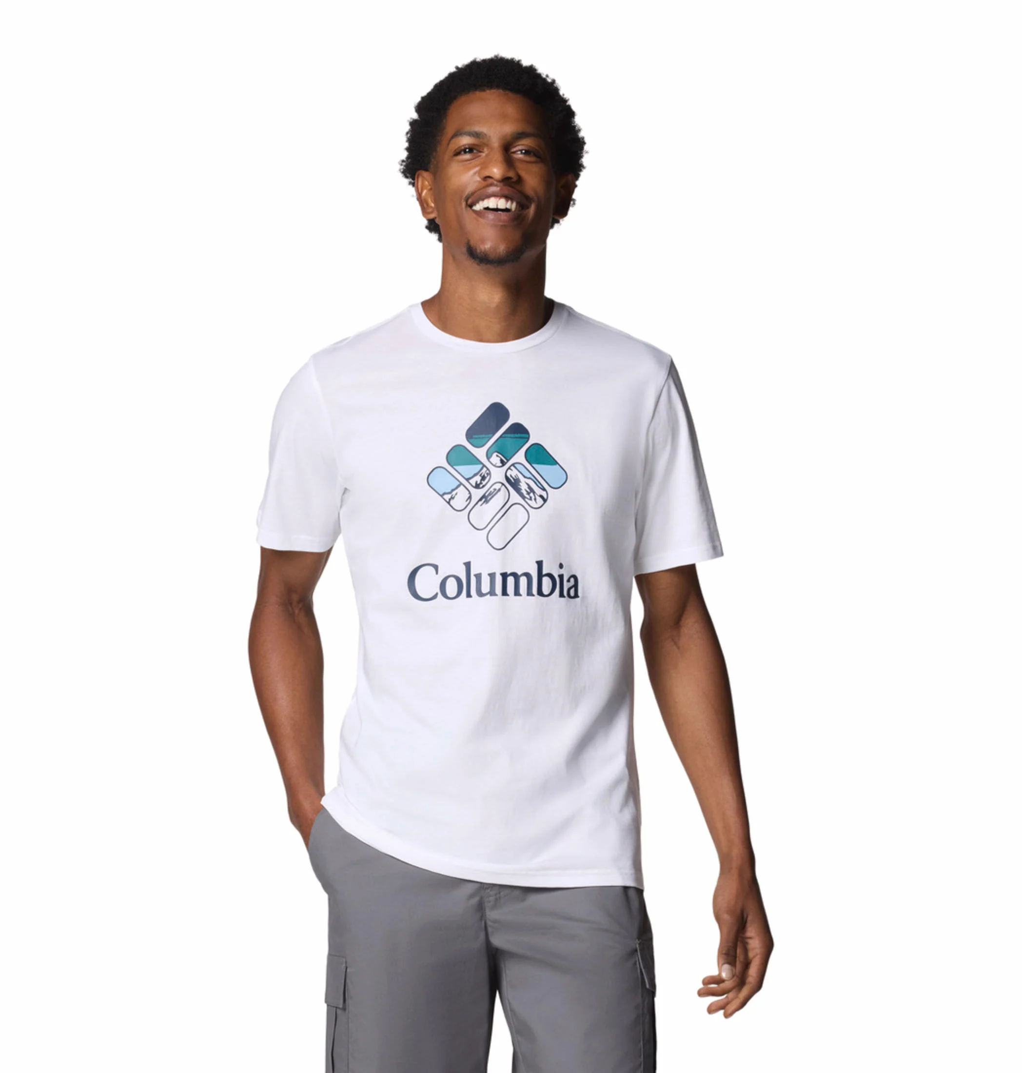 Columbia Men White M Rapid Ridge Graphic Tee