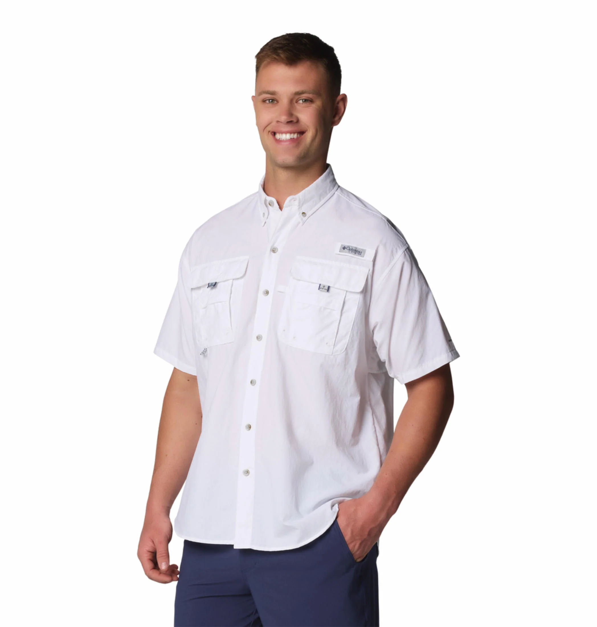 Columbia Men White Bahama II S/S Shirt (Sun Protection) - Image 4