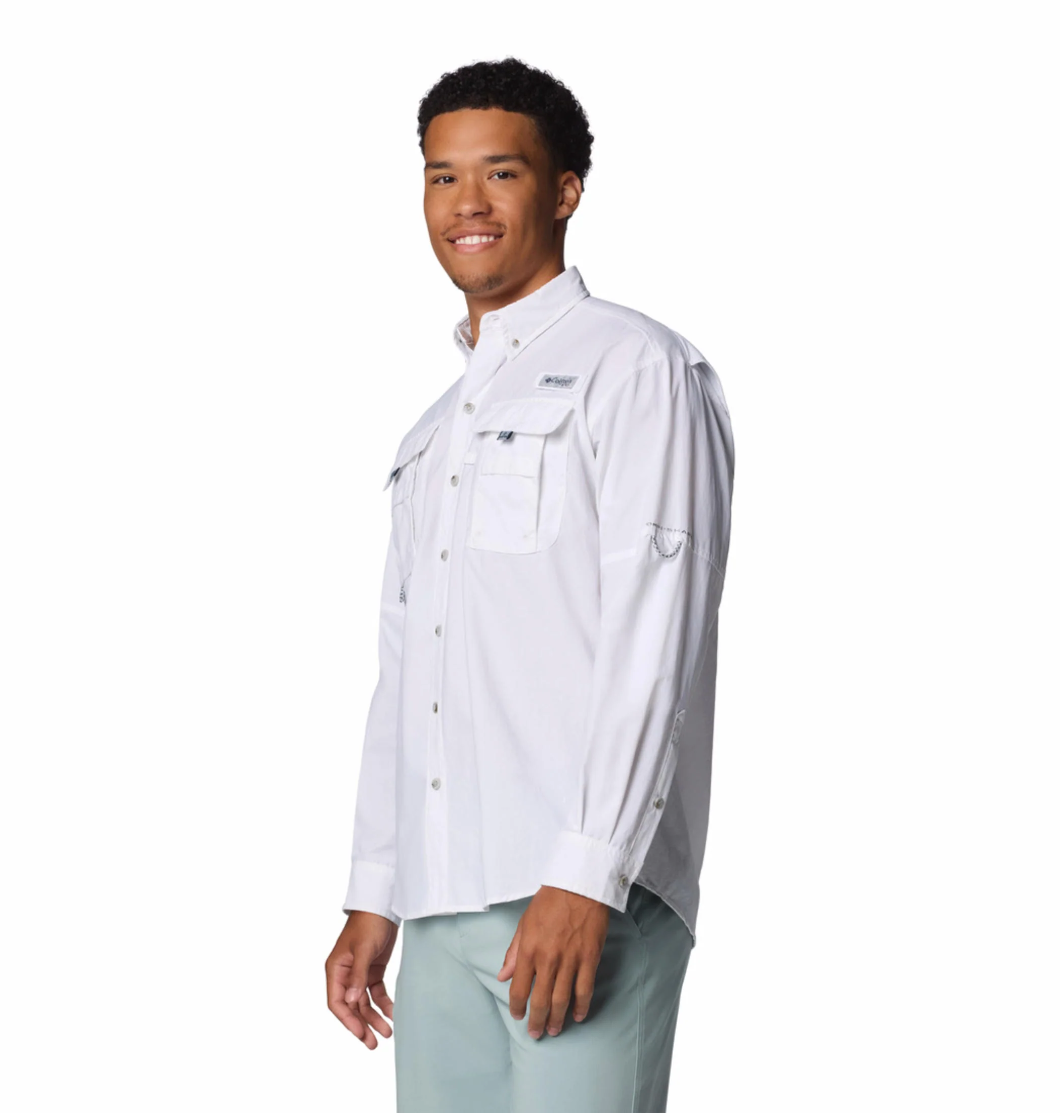 Columbia Men White Bahama II L/S Shirt (Sun Protection) - Image 4