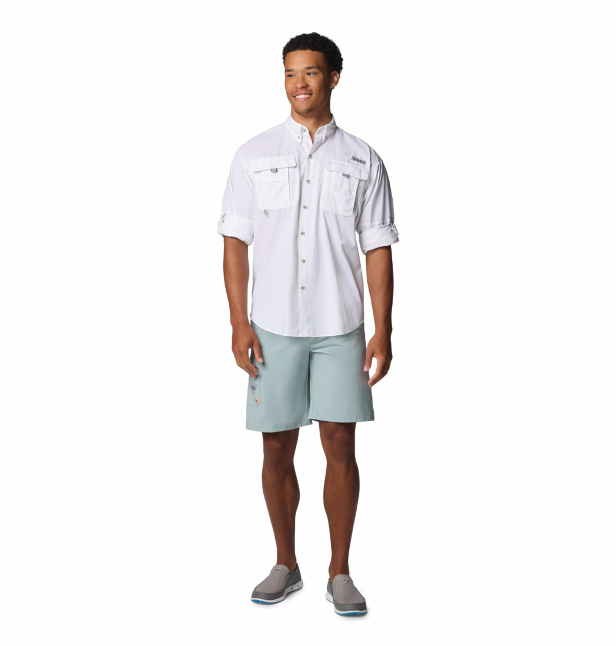 Columbia Men White Bahama II L/S Shirt (Sun Protection) - Image 6