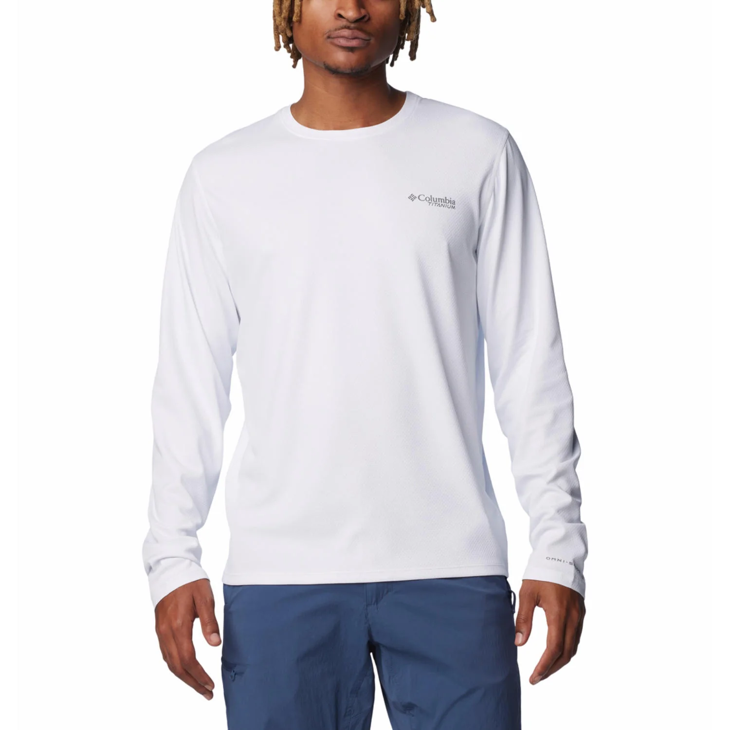 Columbia Men White Summit Valley LS Crew (Sun Protection)