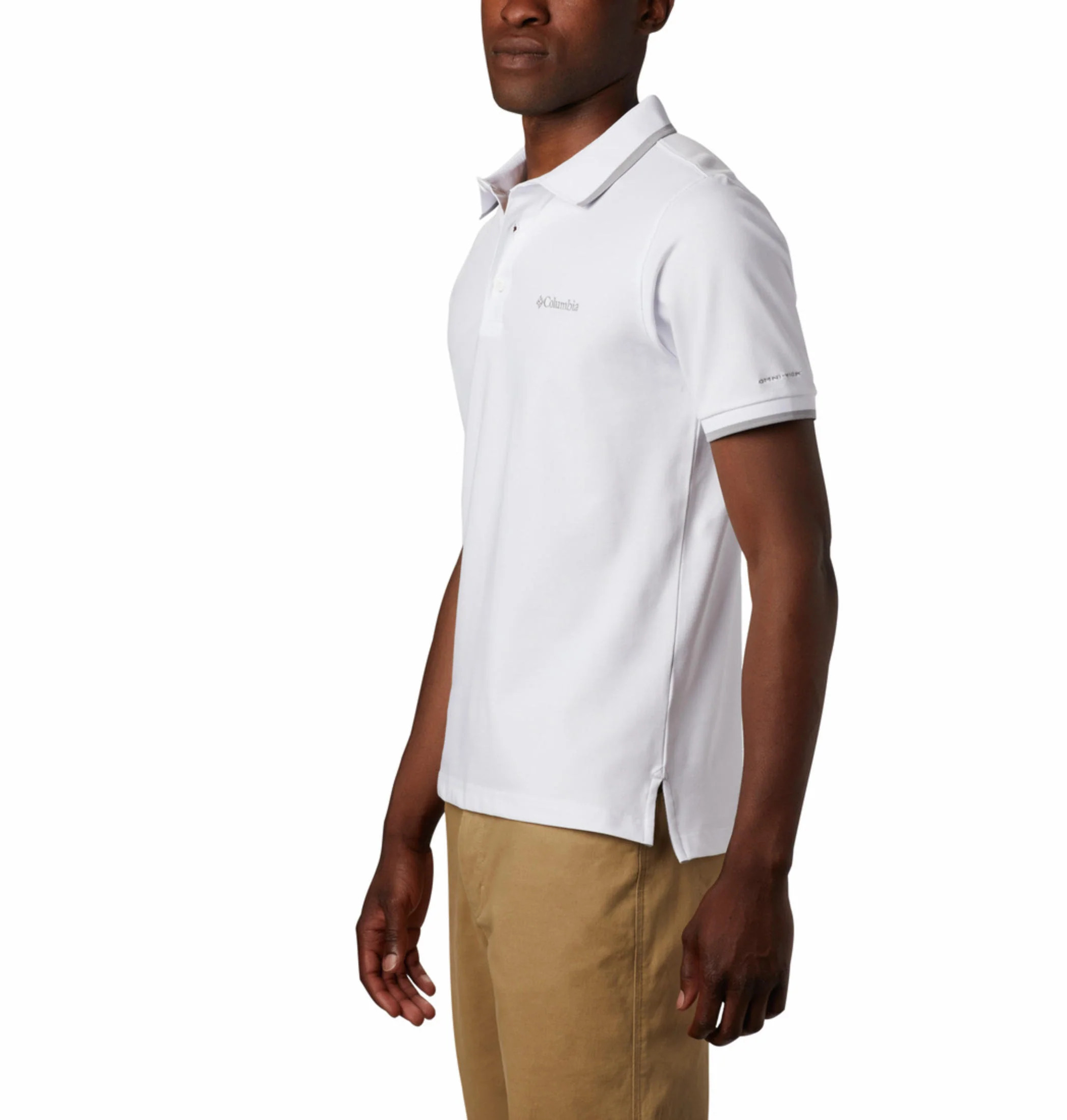 Columbia Men White Cove Dome Butte Solid Pique Polo (Sun Protection) - Image 4