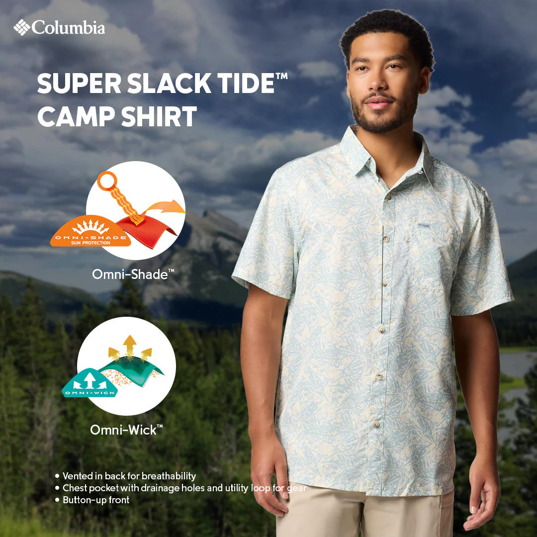 Columbia Men Yellow Super Slack Tide Camp Shirt (Sun Protection) - Image 2