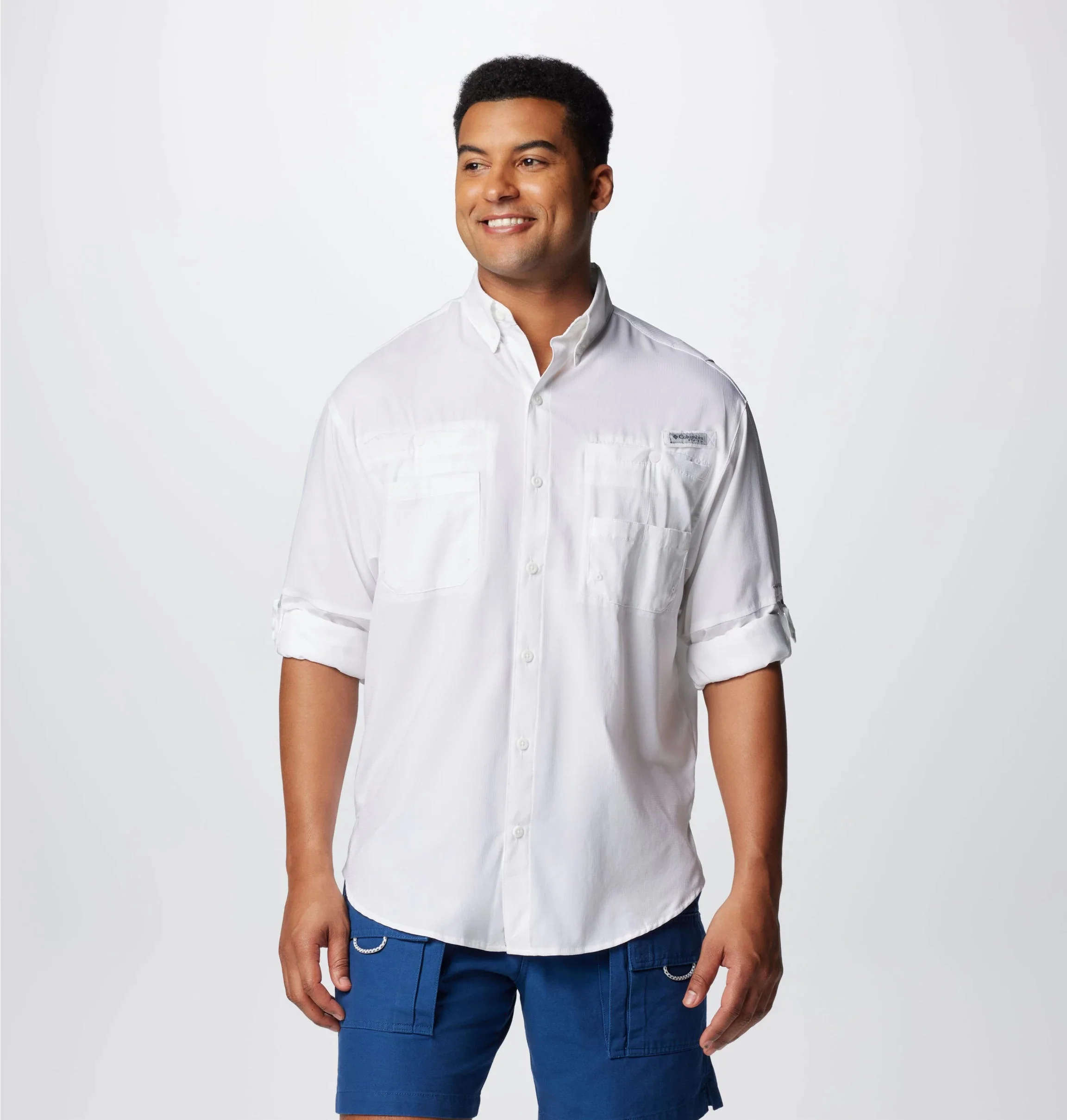 Columbia Men White Tamiami II LS Shirt (Sun Protection) - Image 7