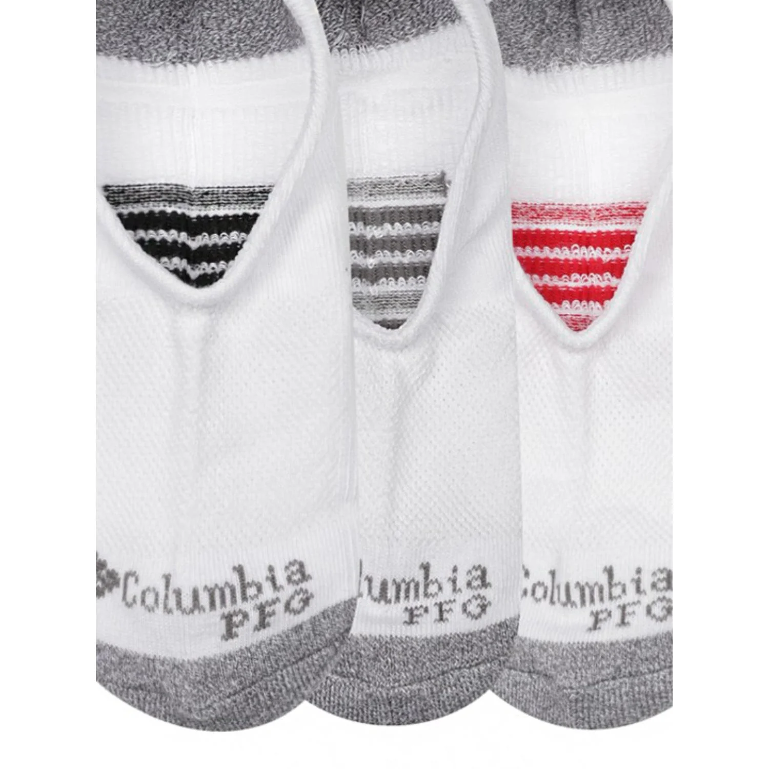 Columbia Men White PFG ACCENT STRIPE ECLIPSE LINER  (3 Pair) (Non Returnable) - Image 3