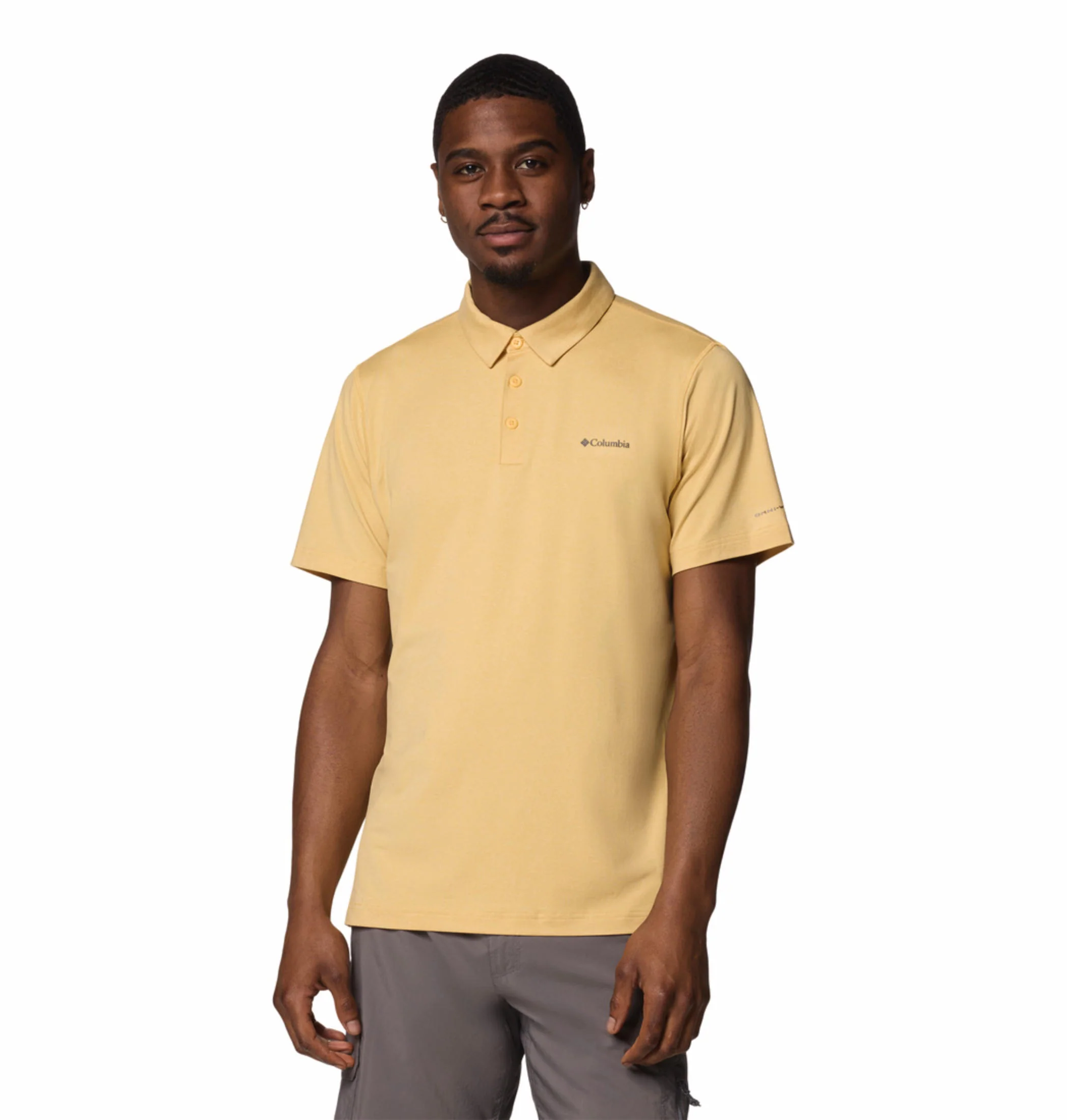 Columbia Men Yellow Tech Trail Polo (Sun Protection)