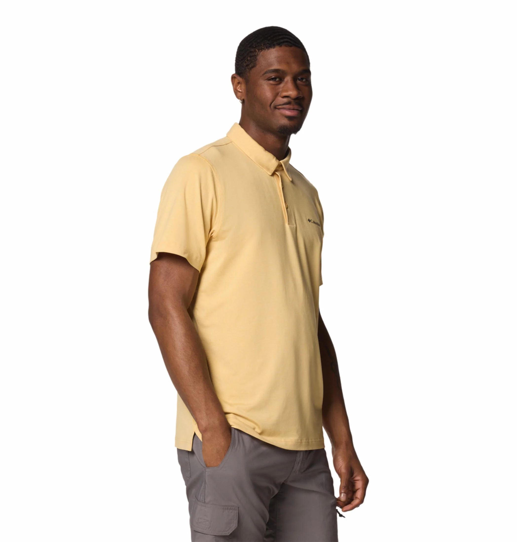 Columbia Men Yellow Tech Trail Polo (Sun Protection) - Image 6