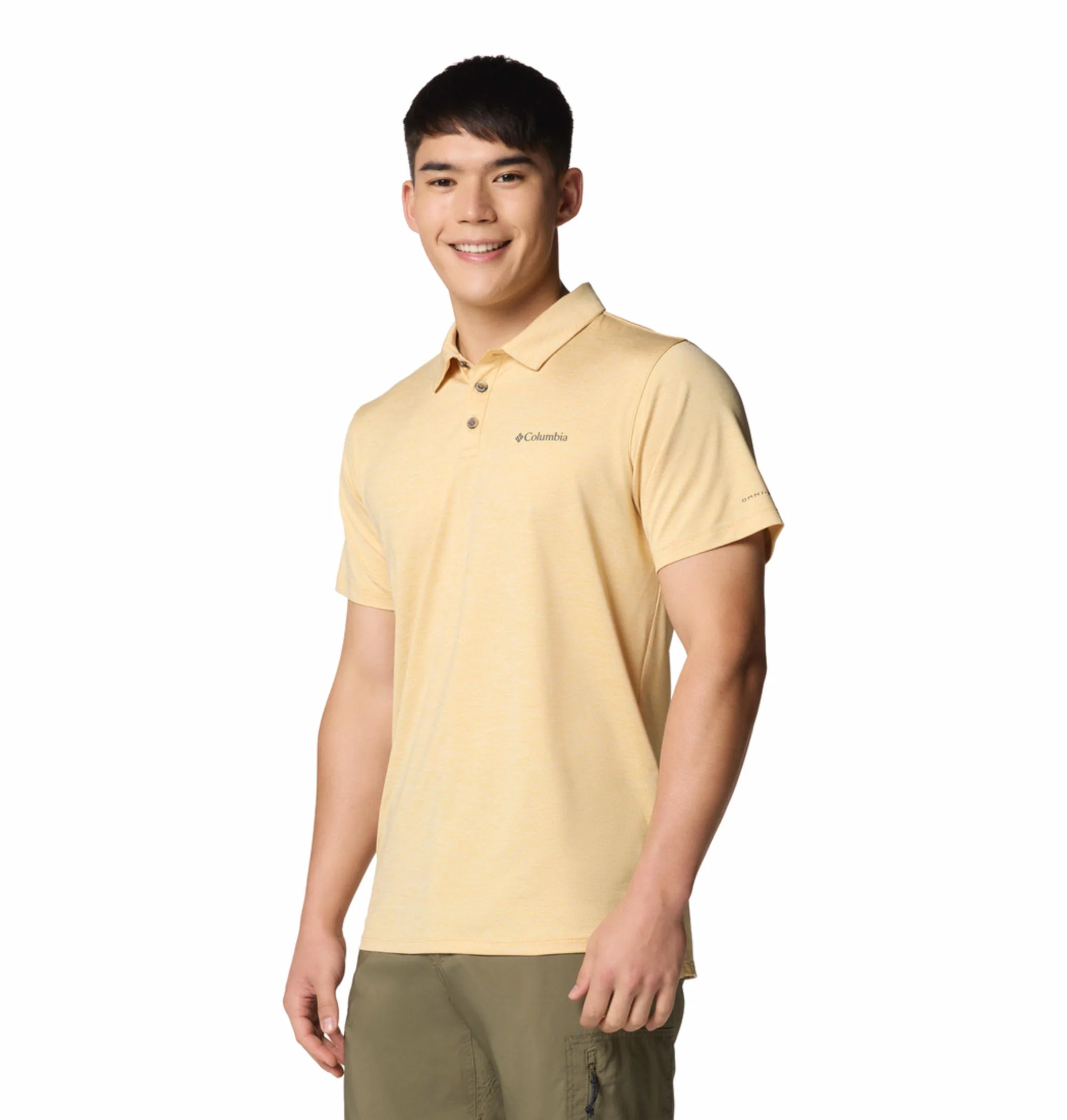 Columbia Men Yellow Tech Trail Utility Polo (Sun Protection) - Image 4
