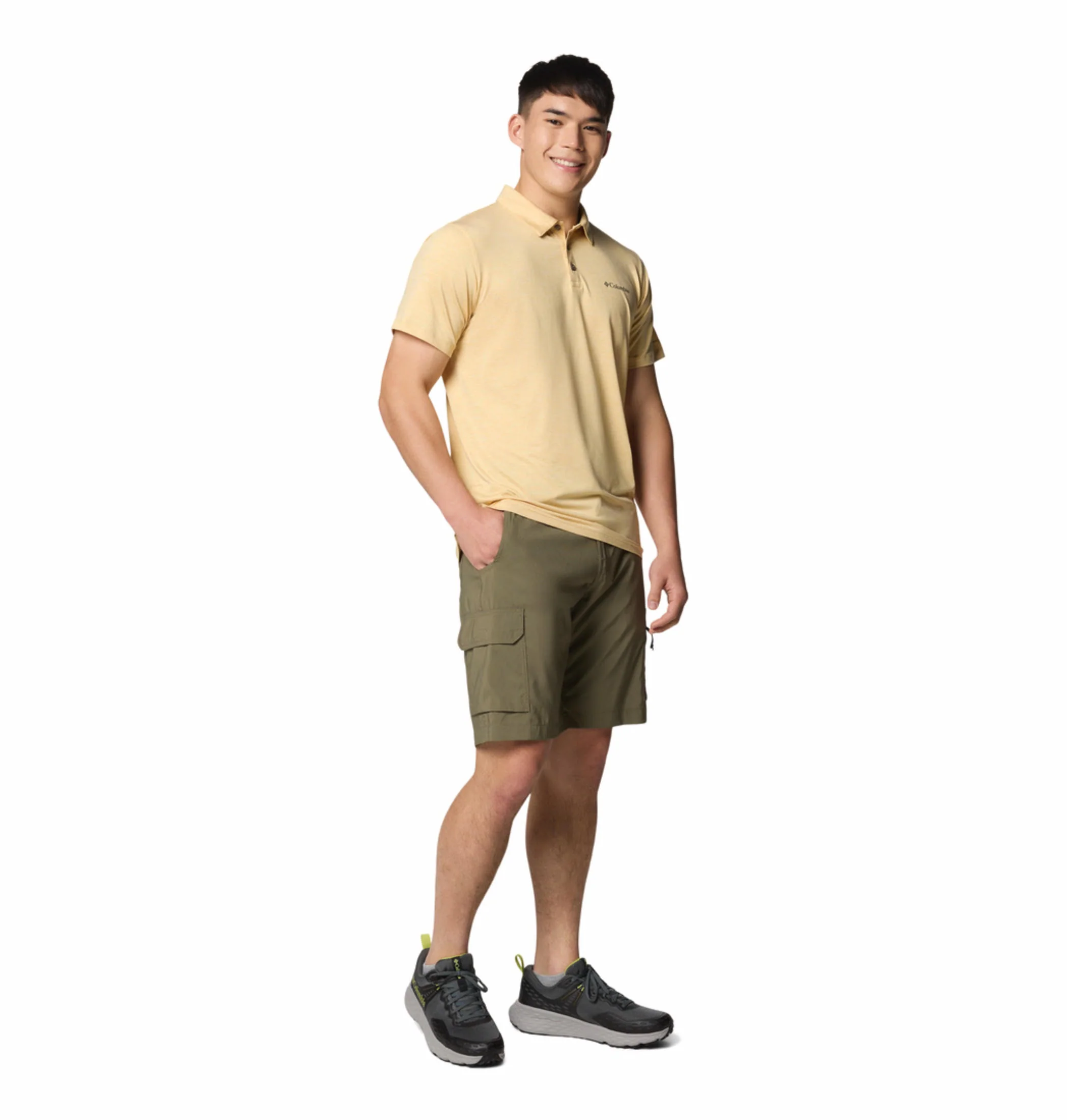 Columbia Men Yellow Tech Trail Utility Polo (Sun Protection) - Image 6