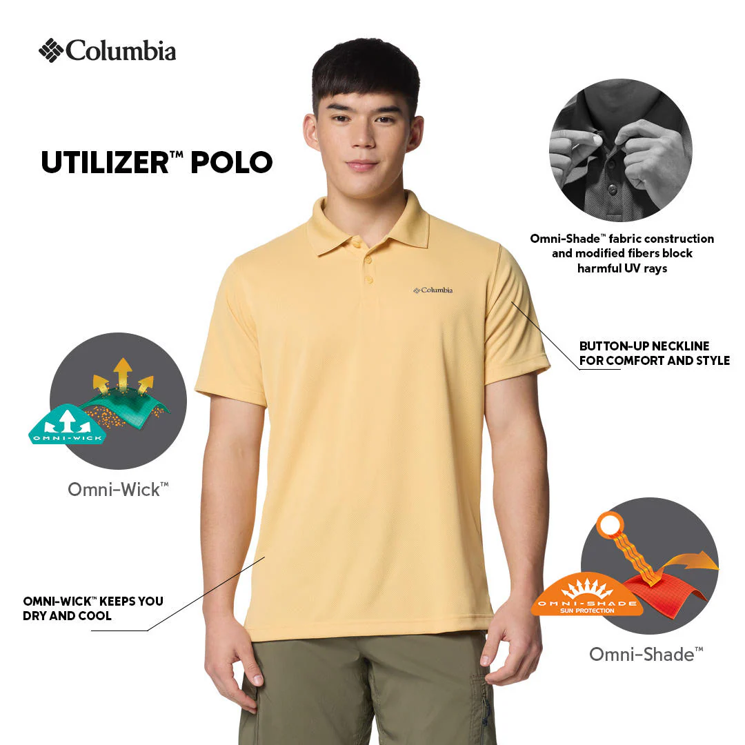 Columbia Men Yellow Utilizer Polo (Sun Protection) - Image 2