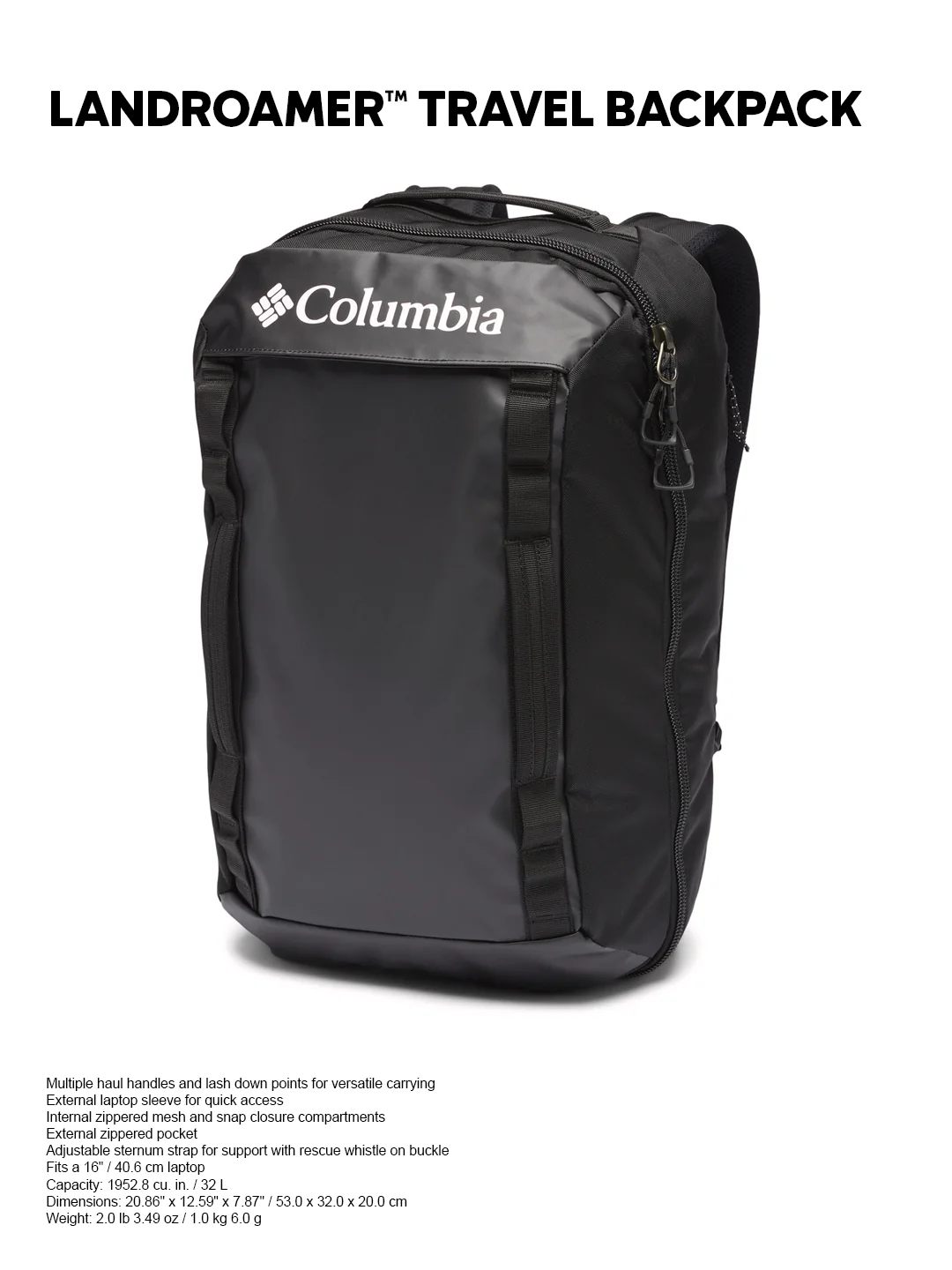 Columbia Unisex Black  Landroamer Backpack - Image 2