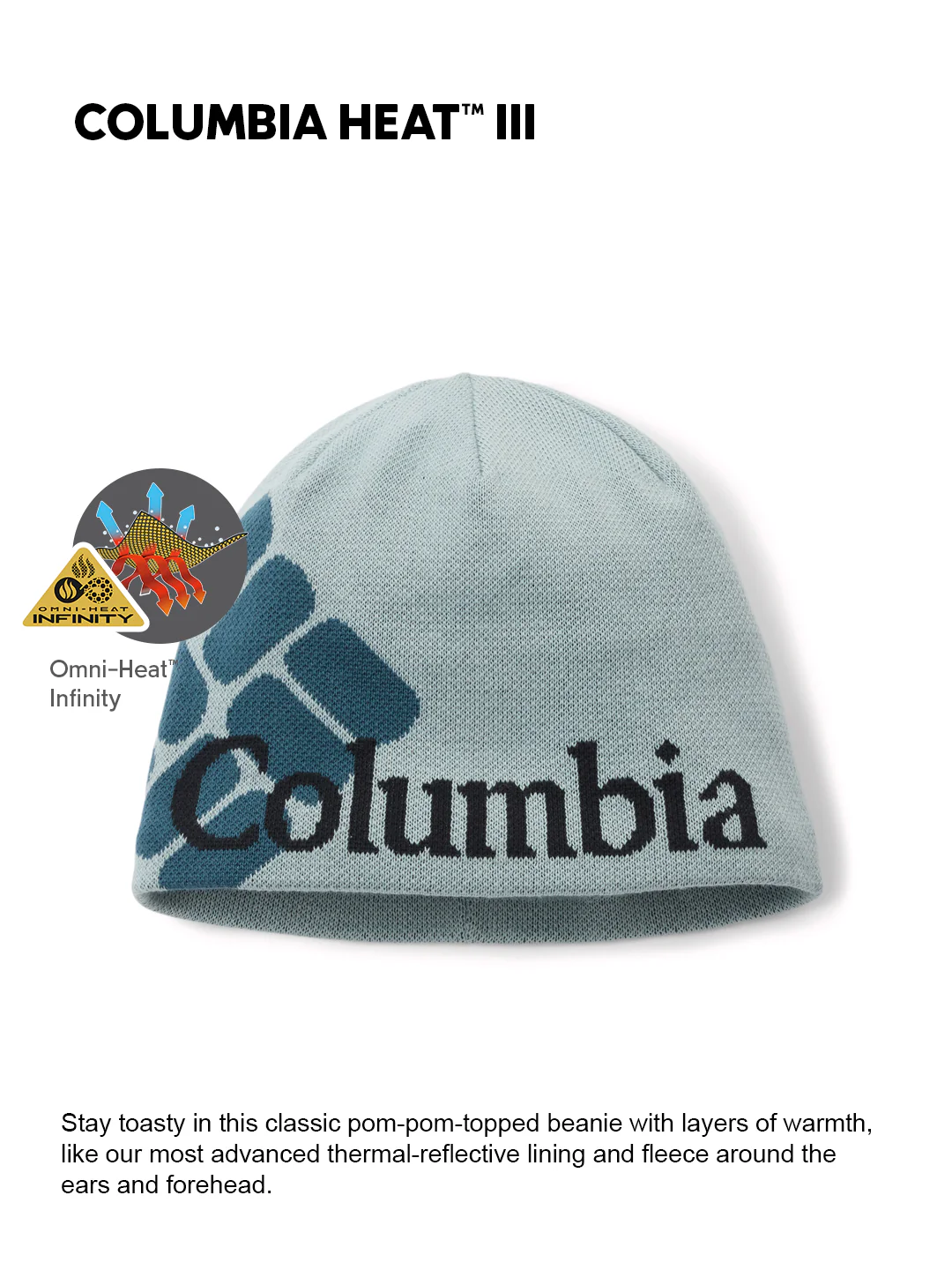 Columbia Unisex Blue OmniHeat Infinity Heat III Beanie - Image 2